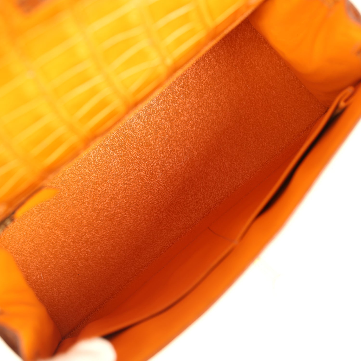 Vintage Hermes Kelly Sellier 28 Saffron Porosus Crocodile Gold Hardware