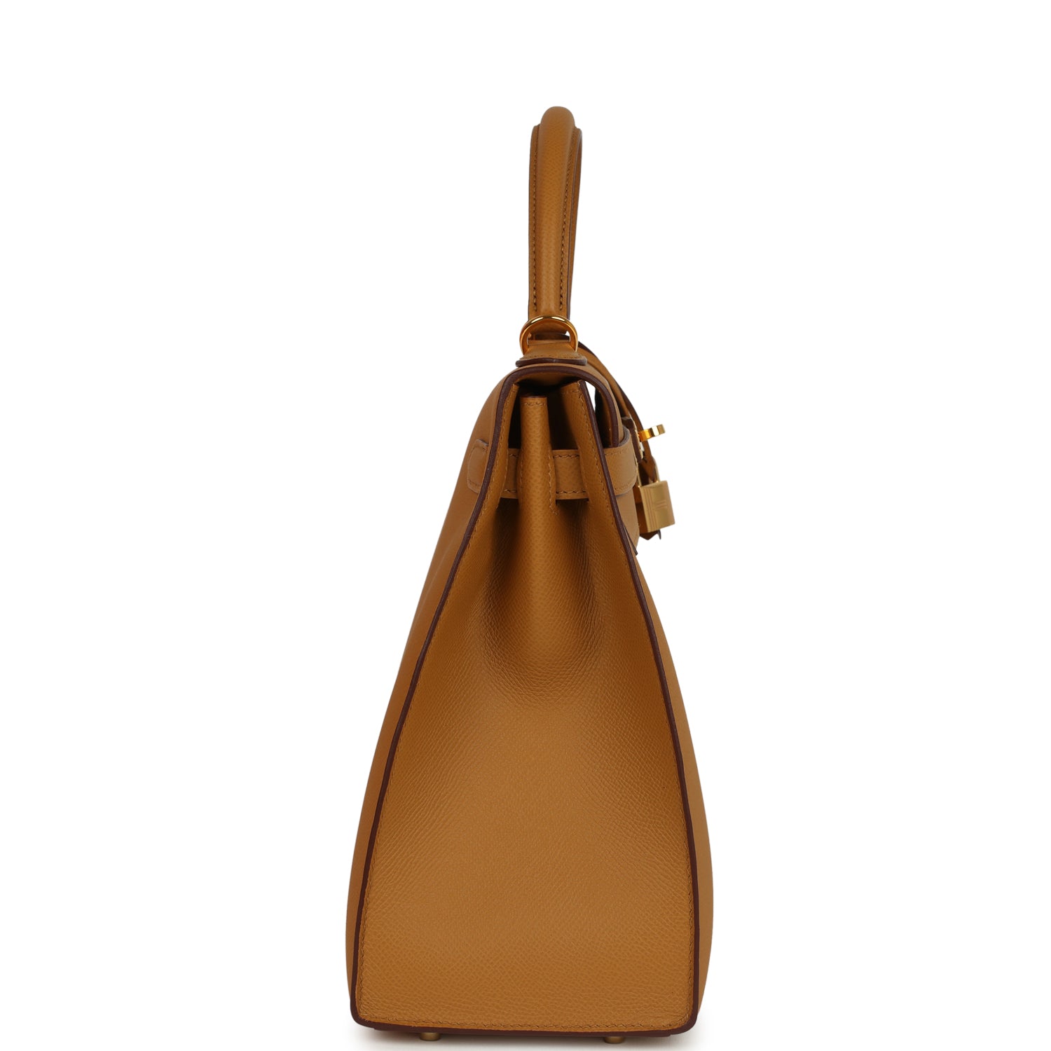 Pre-owned Hermes Kelly Sellier 32 Sesame Epsom Gold Hardware
