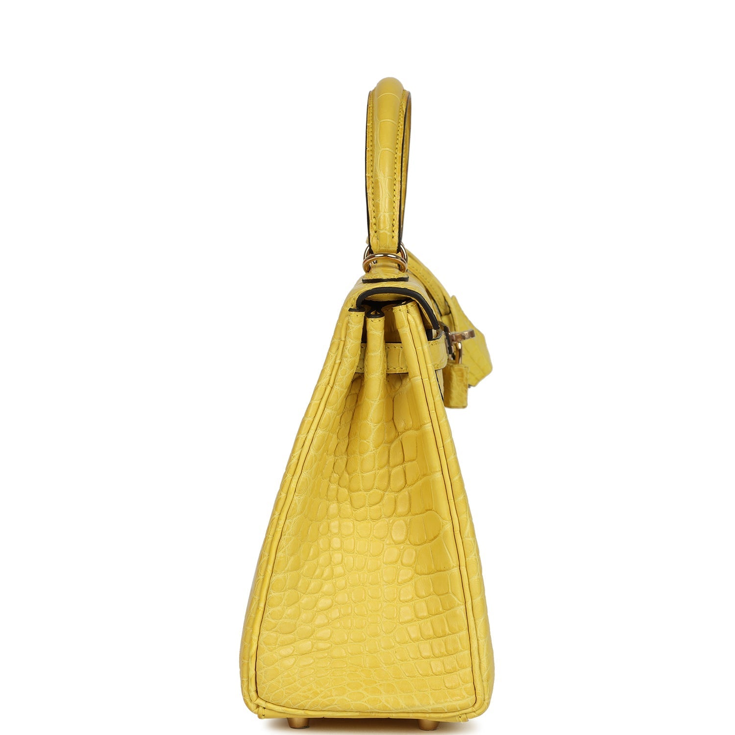 Hermes Kelly Retourne 25 Mimosa Matte Alligator Permabrass Hardware