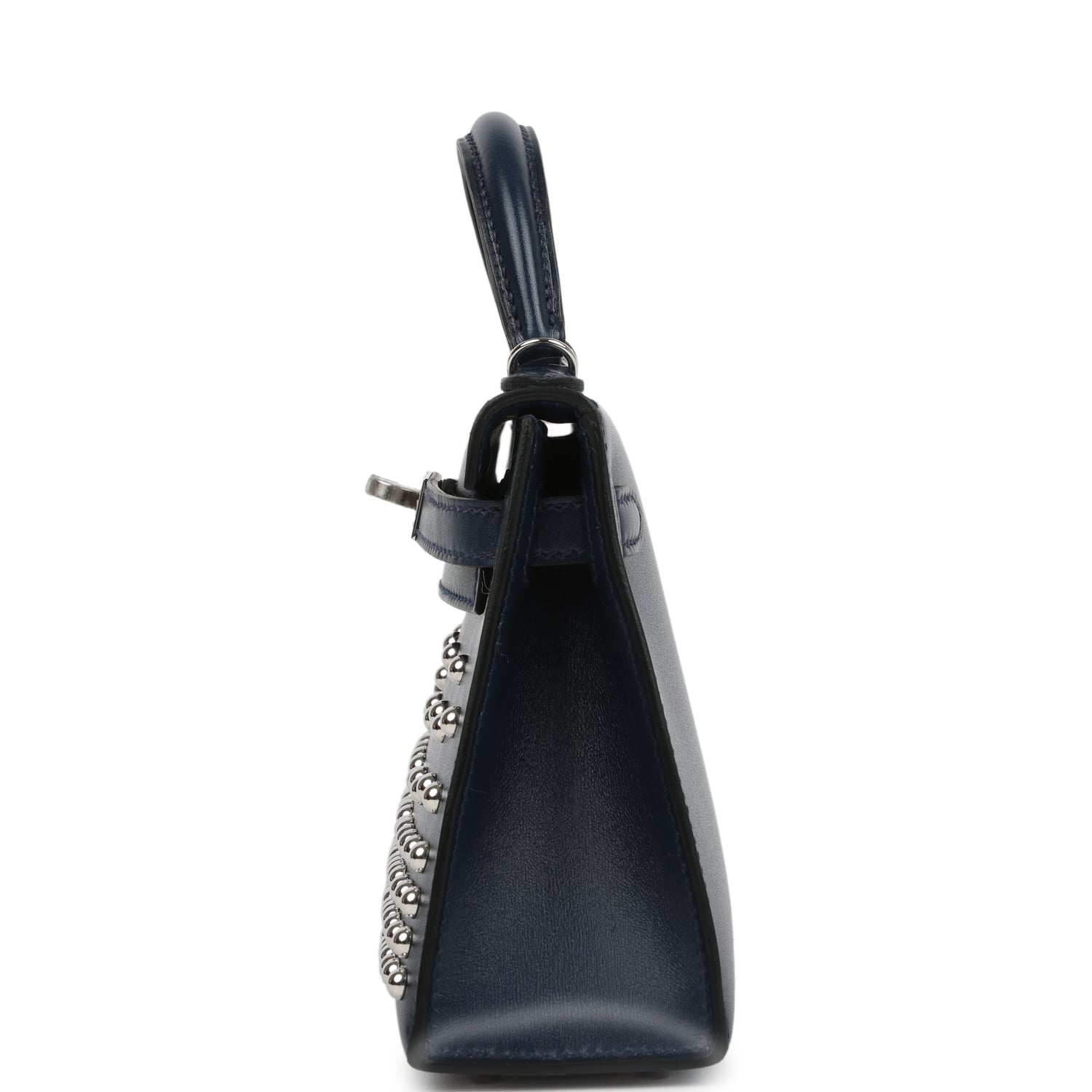 Hermes Kelly Sellier 20 Clouté Bleu Abysse Box Palladium Hardware
