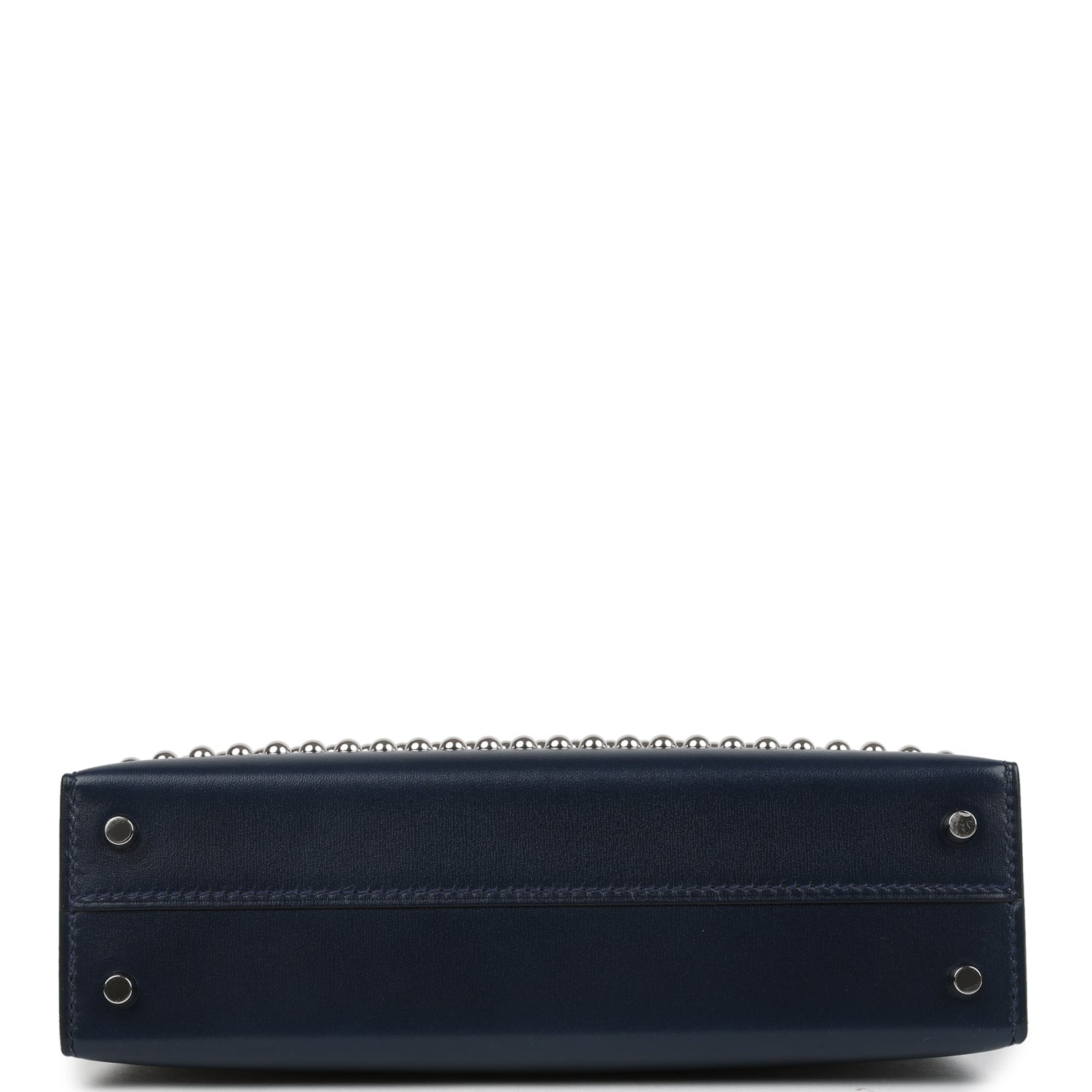 Hermes Kelly Sellier 20 Clouté Bleu Abysse Box Palladium Hardware