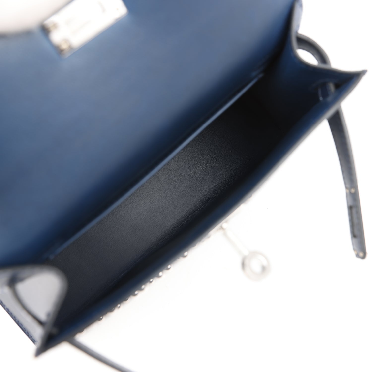 Hermes Kelly Sellier 20 Clouté Bleu Abysse Box Palladium Hardware