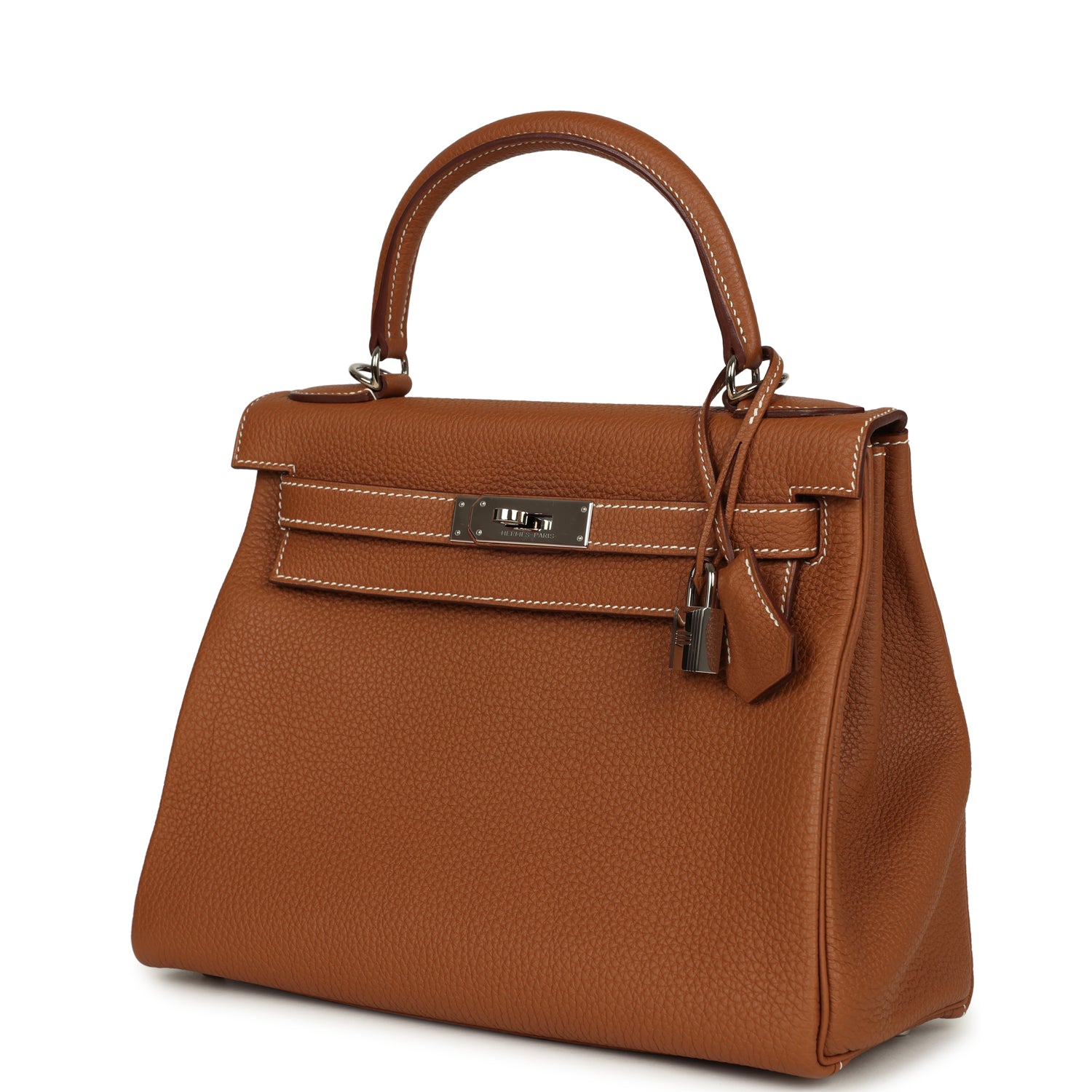 Pre-owned Hermes Kelly Retourne 28 Gold Togo Palladium Hardware