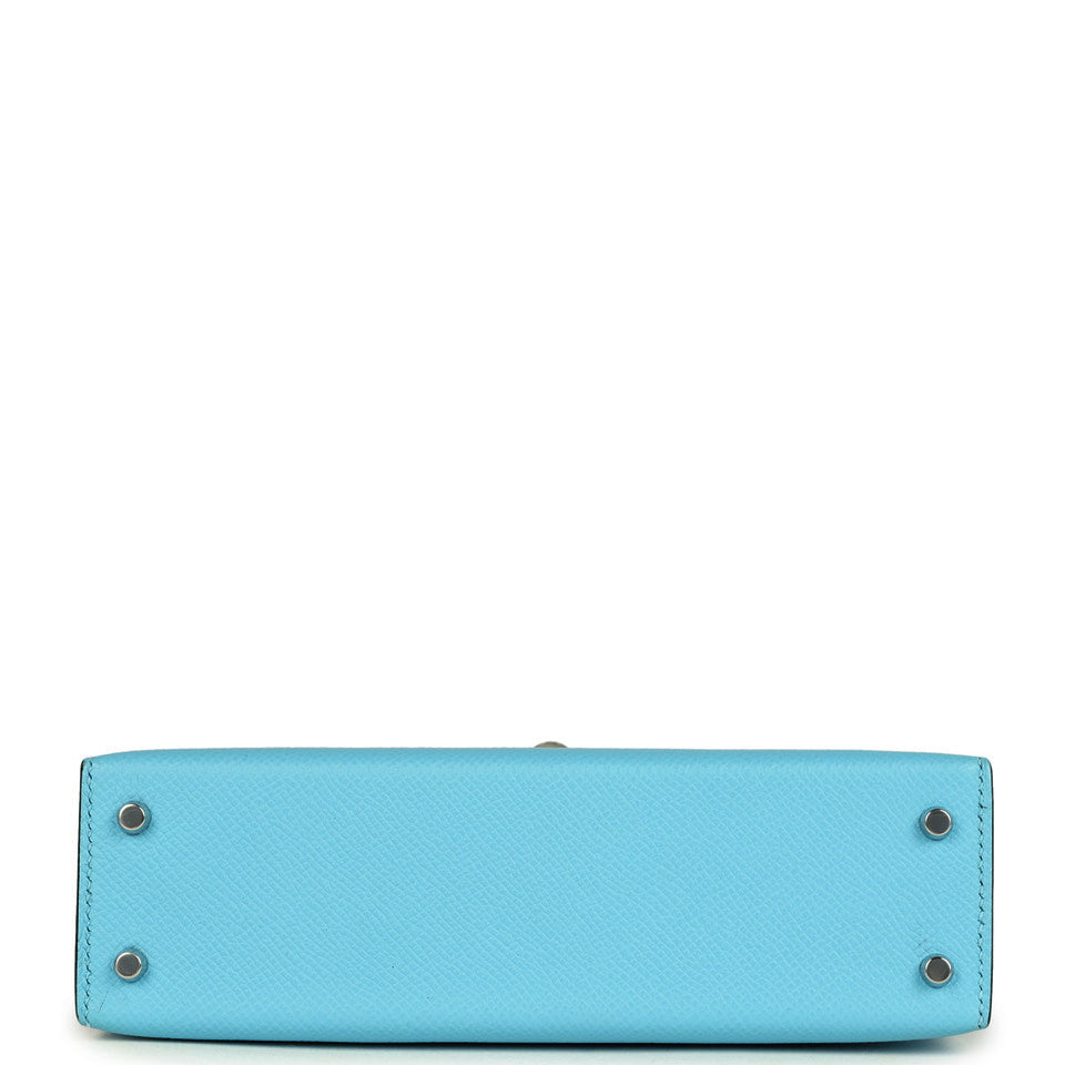 Hermes Kelly Sellier 20 Celeste Epsom Palladium Hardware