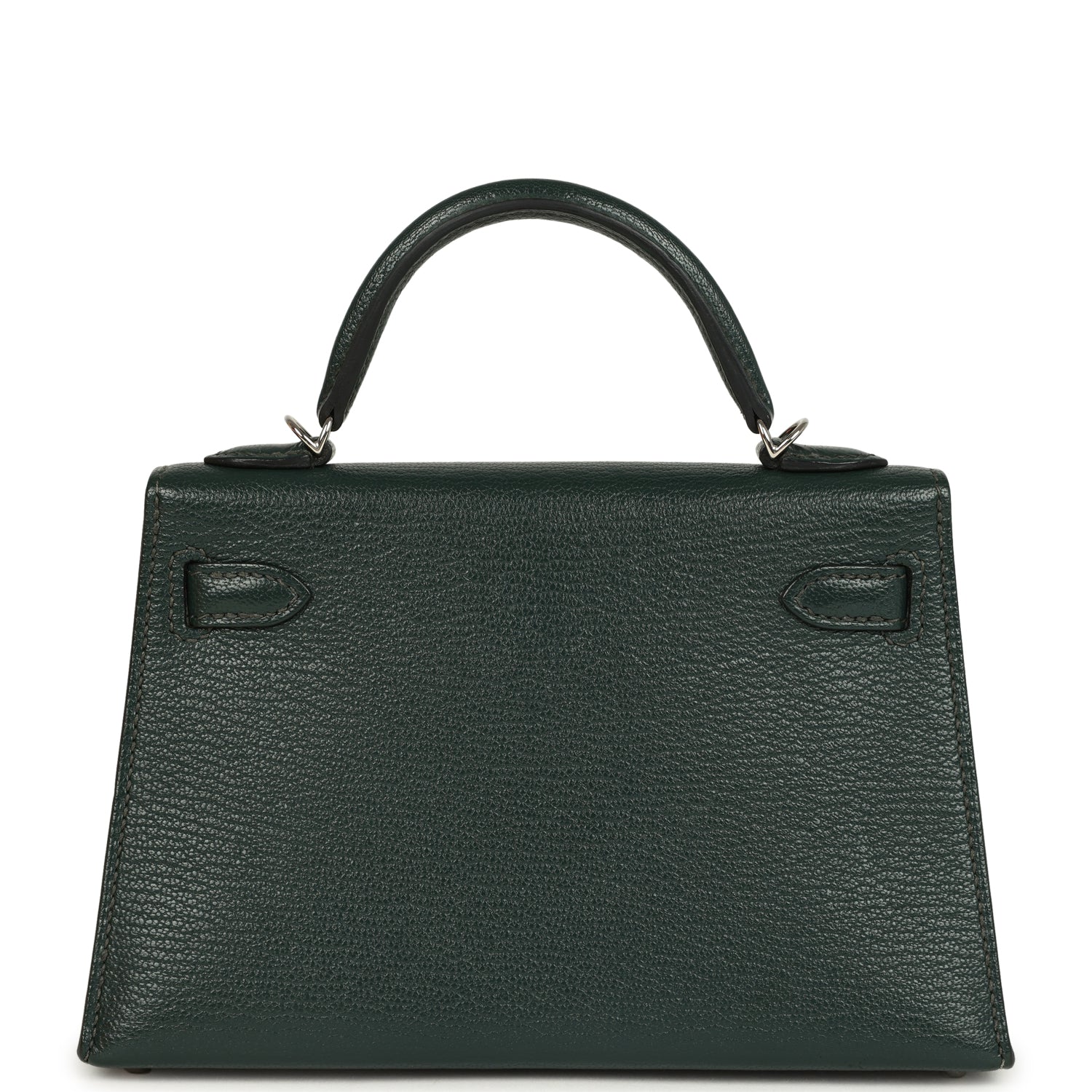Pre-owned Hermes Kelly Sellier 20 Vert Titien Verso Chevre Mysore Palladium Hardware