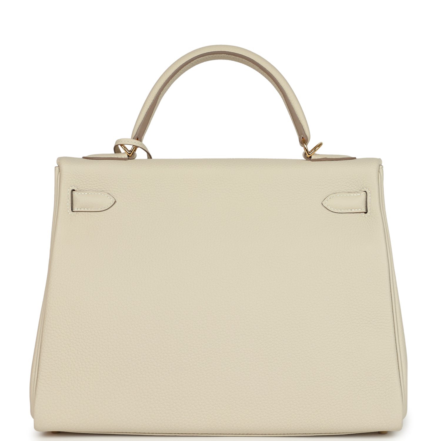 Pre-owned Hermes Kelly Retourne 32 Craie Togo Gold Hardware