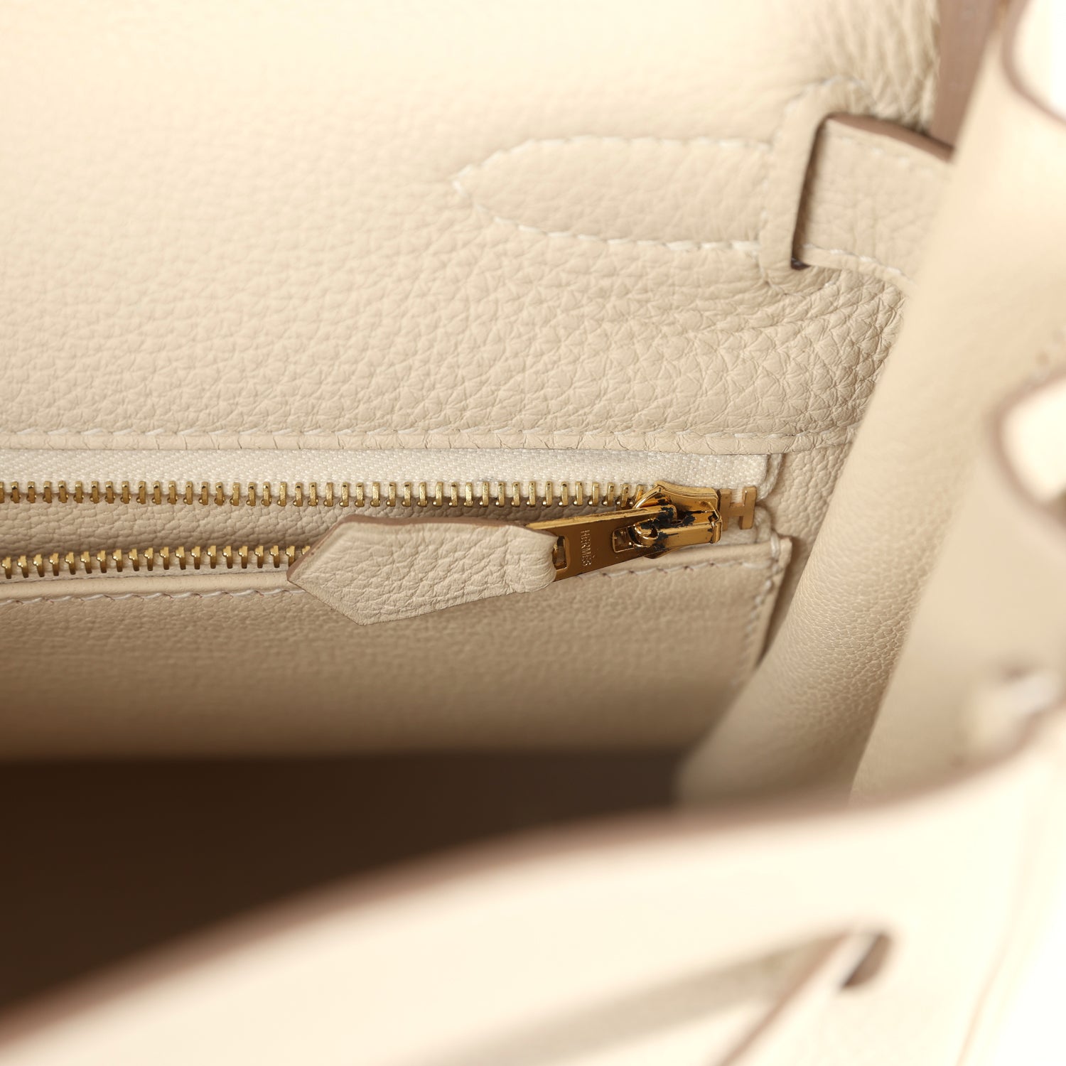 Pre-owned Hermes Kelly Retourne 32 Craie Togo Gold Hardware