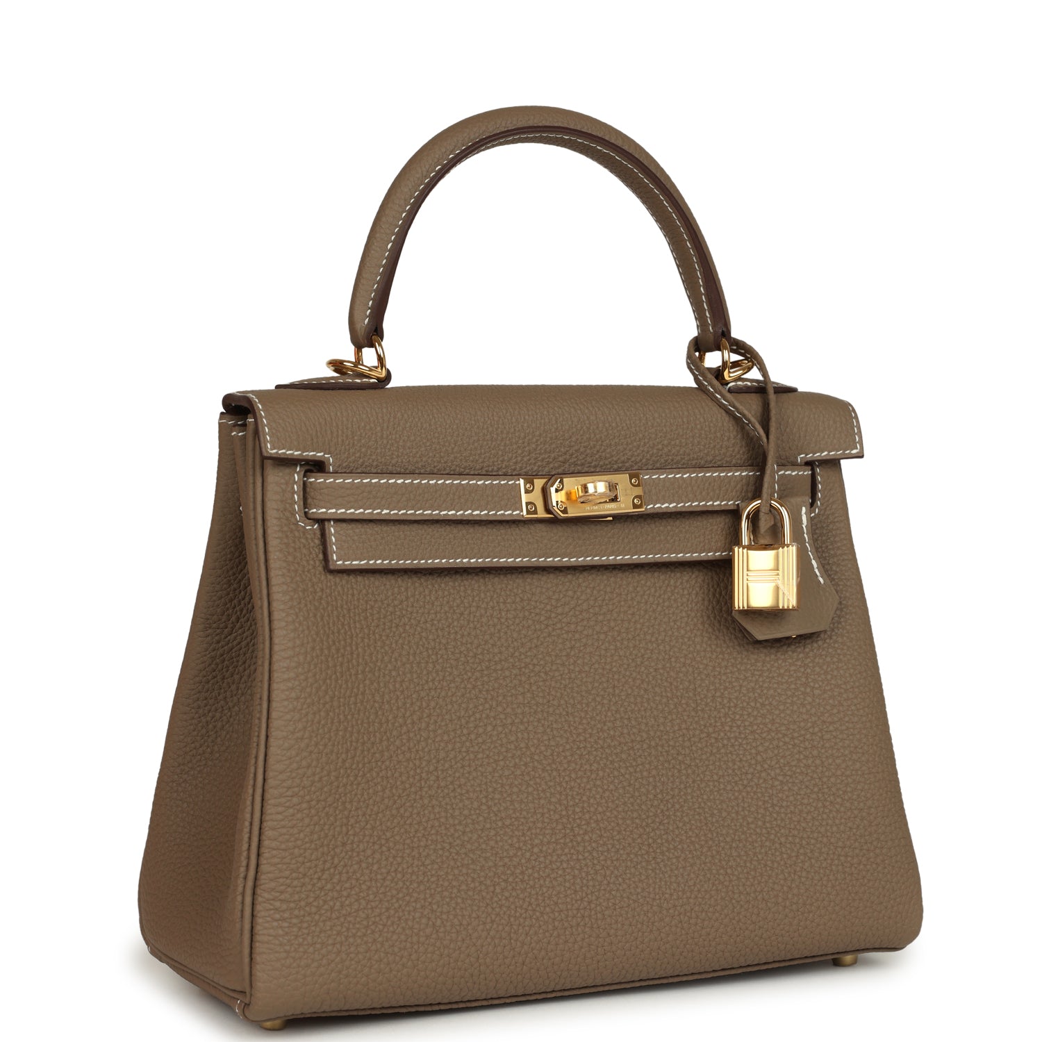 Hermes Kelly Retourne 25 Etoupe Togo Gold Hardware