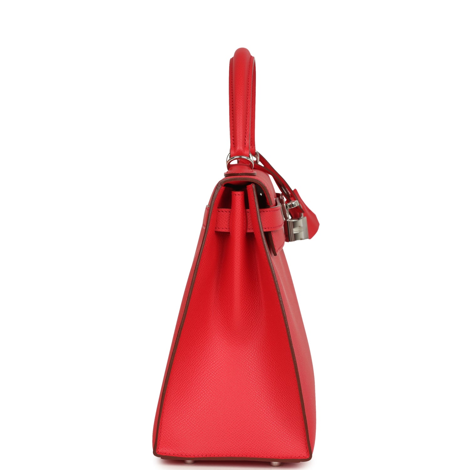 Pre-owned Hermes Kelly Sellier 28 Bougainvillea Epsom Palladium Hardware