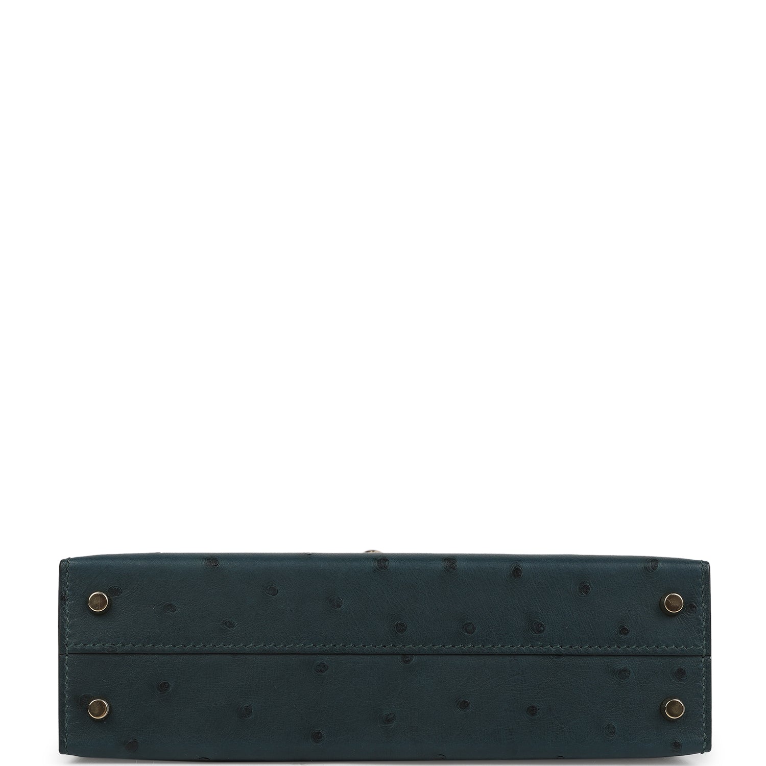 Hermes Special Order (HSS) Kelly Sellier 20 Vert Cypres Verso Ostrich Permabrass Hardware
