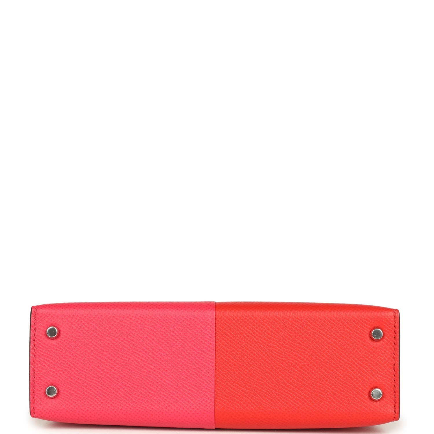 Pre-owned Hermes Casaque Kelly Sellier 20 Rouge de Coeur and Rose Extreme Epsom Palladium Hardware
