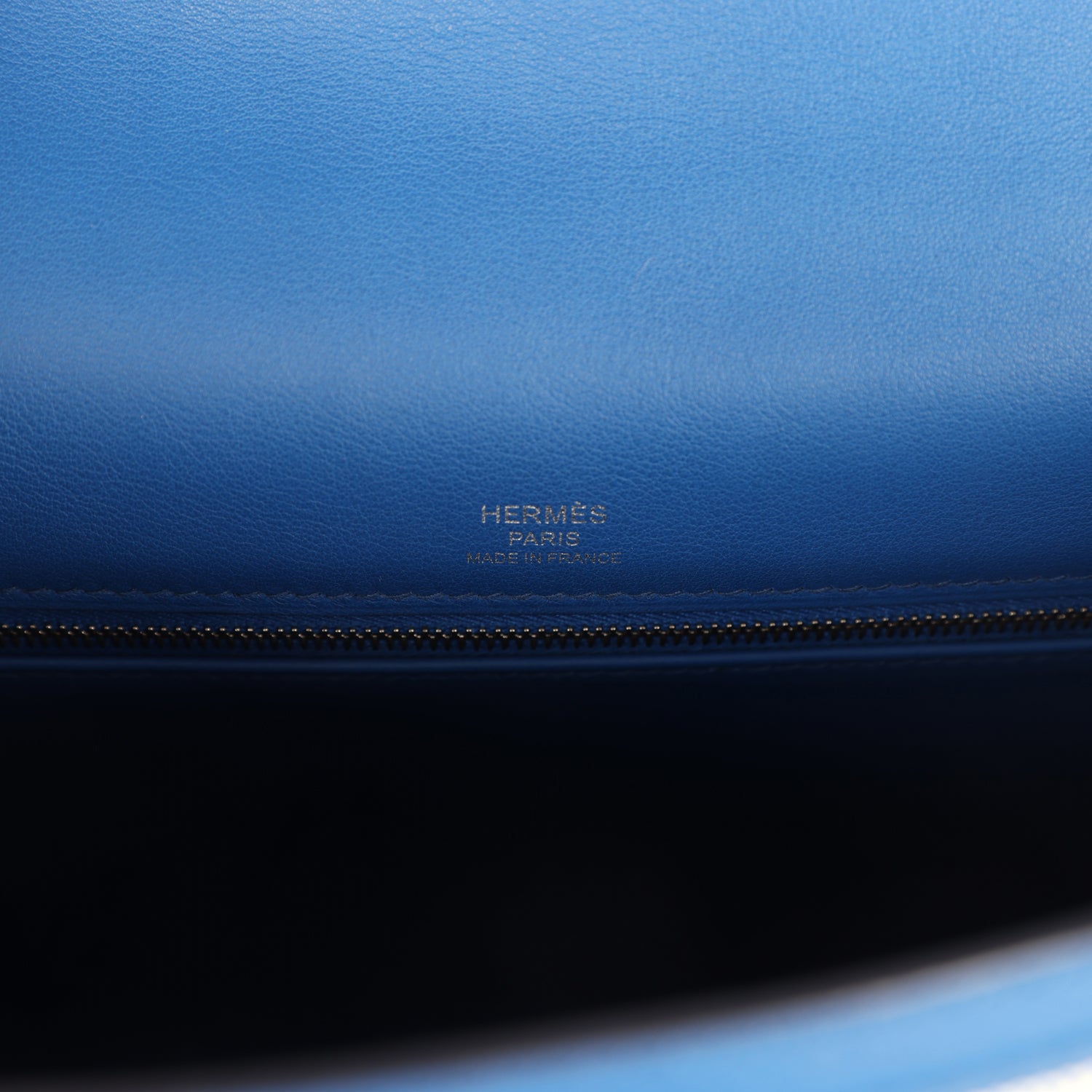 Pre-owned Hermes Kelly Sellier 28 Bleu France Swift and Ecru-Bleu Bill Toile H Canvas Palladium Hardware