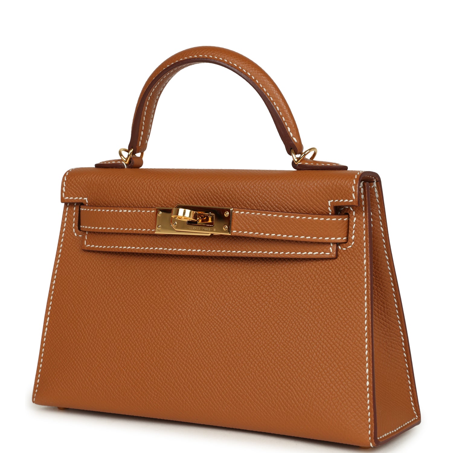 Pre-owned Hermes Kelly Sellier 20 Gold Epsom Gold Hardware