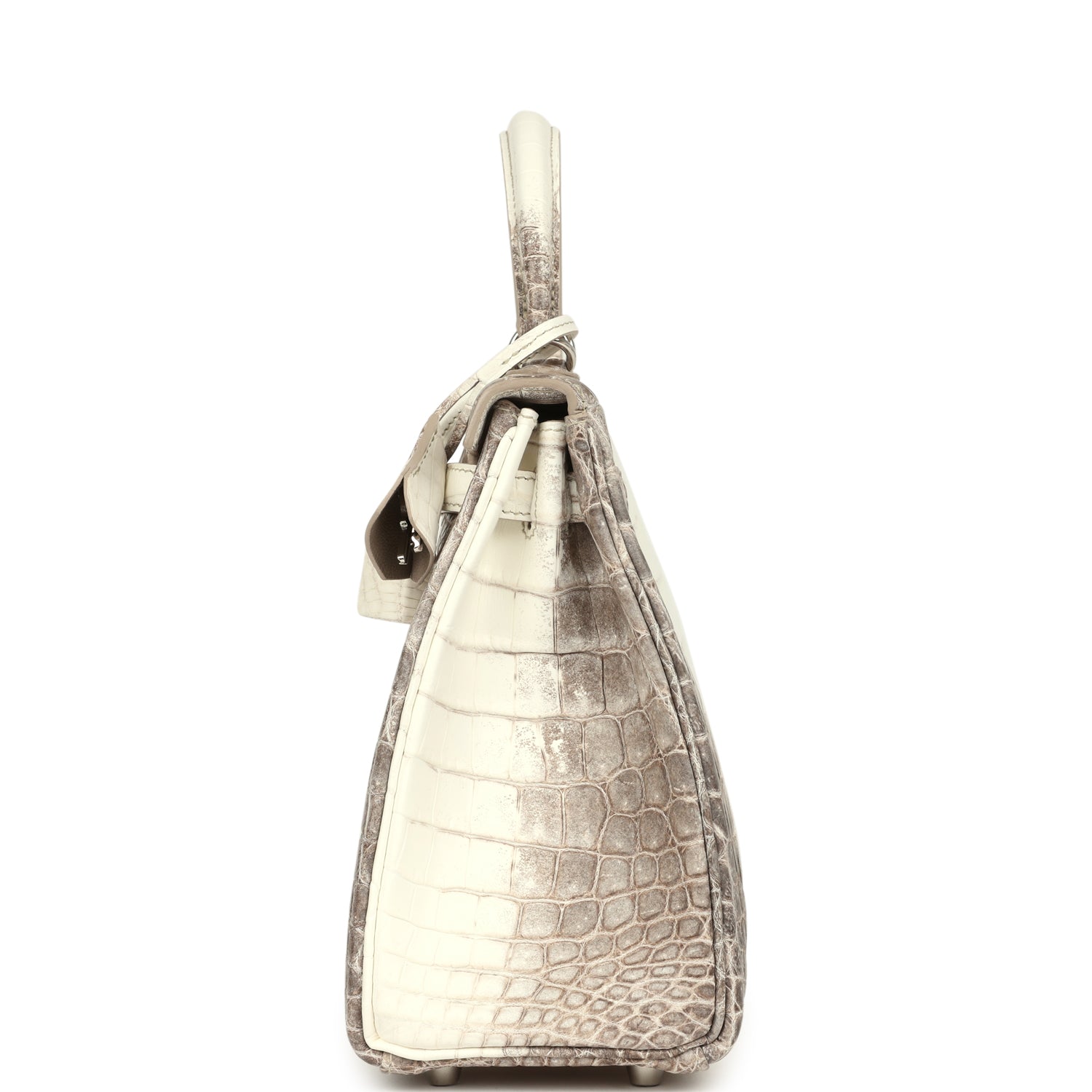 Hermes Kelly Retourne 25 Himalaya Niloticus Crocodile Palladium Hardware