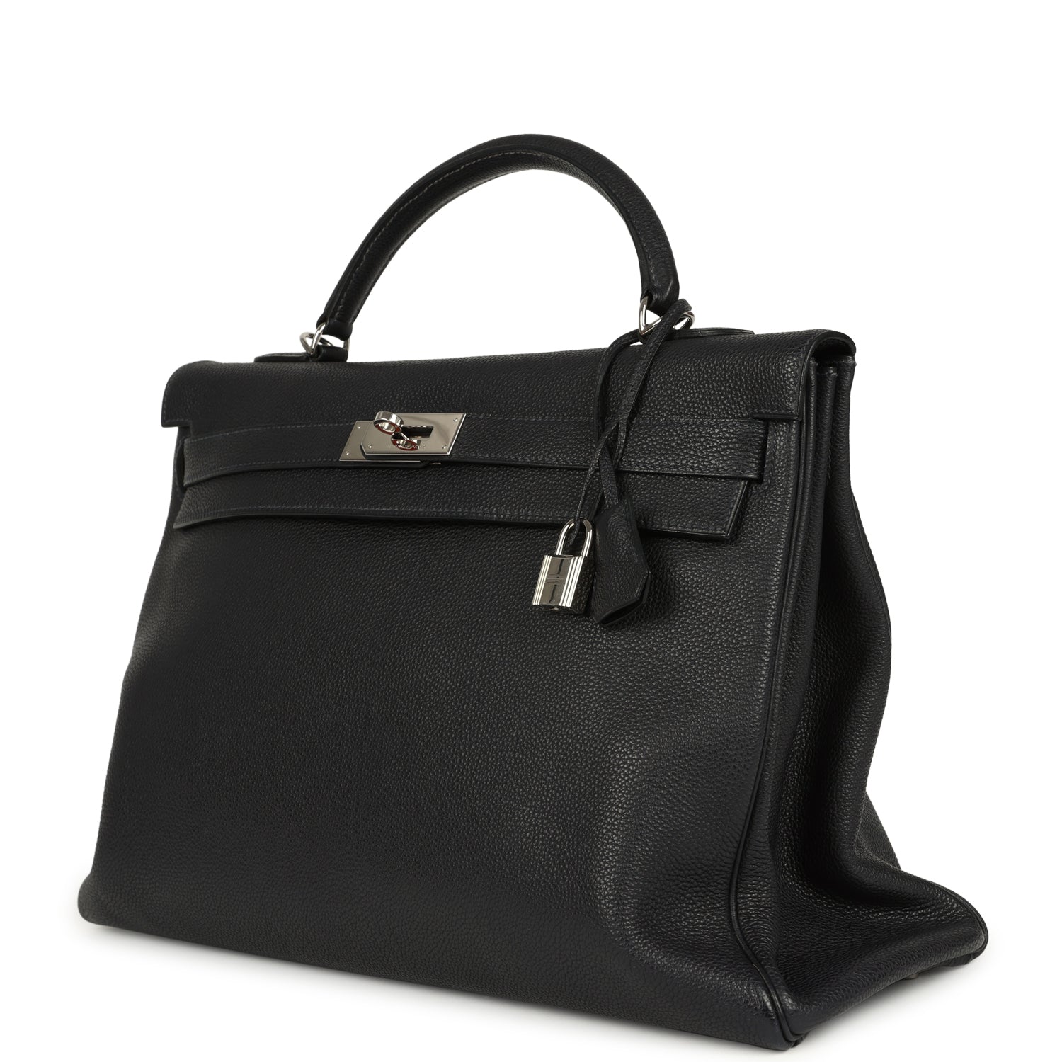 Pre-owned Hermes Kelly Retourne 40 Bleu Indigo Togo Palladium Hardware