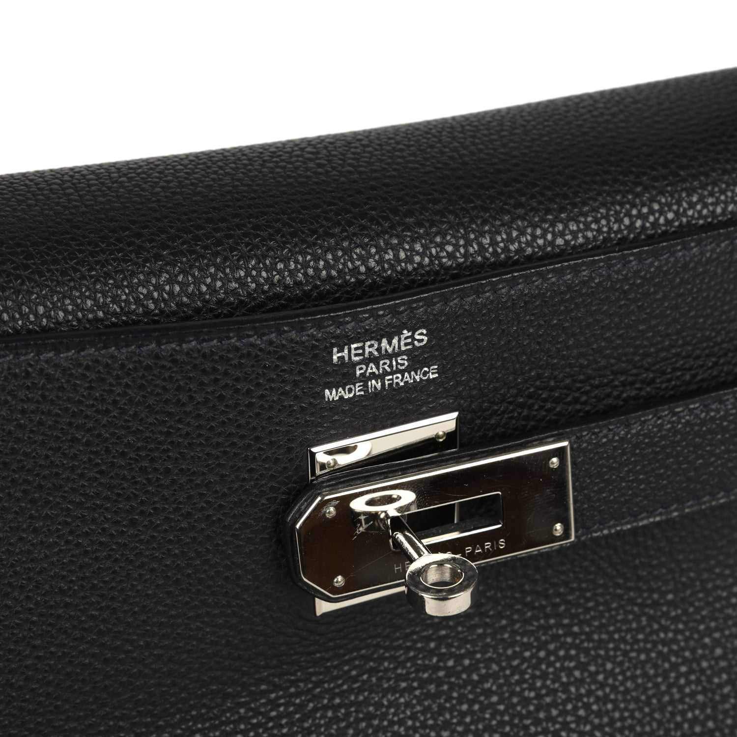 Pre-owned Hermes Kelly Retourne 40 Bleu Indigo Togo Palladium Hardware