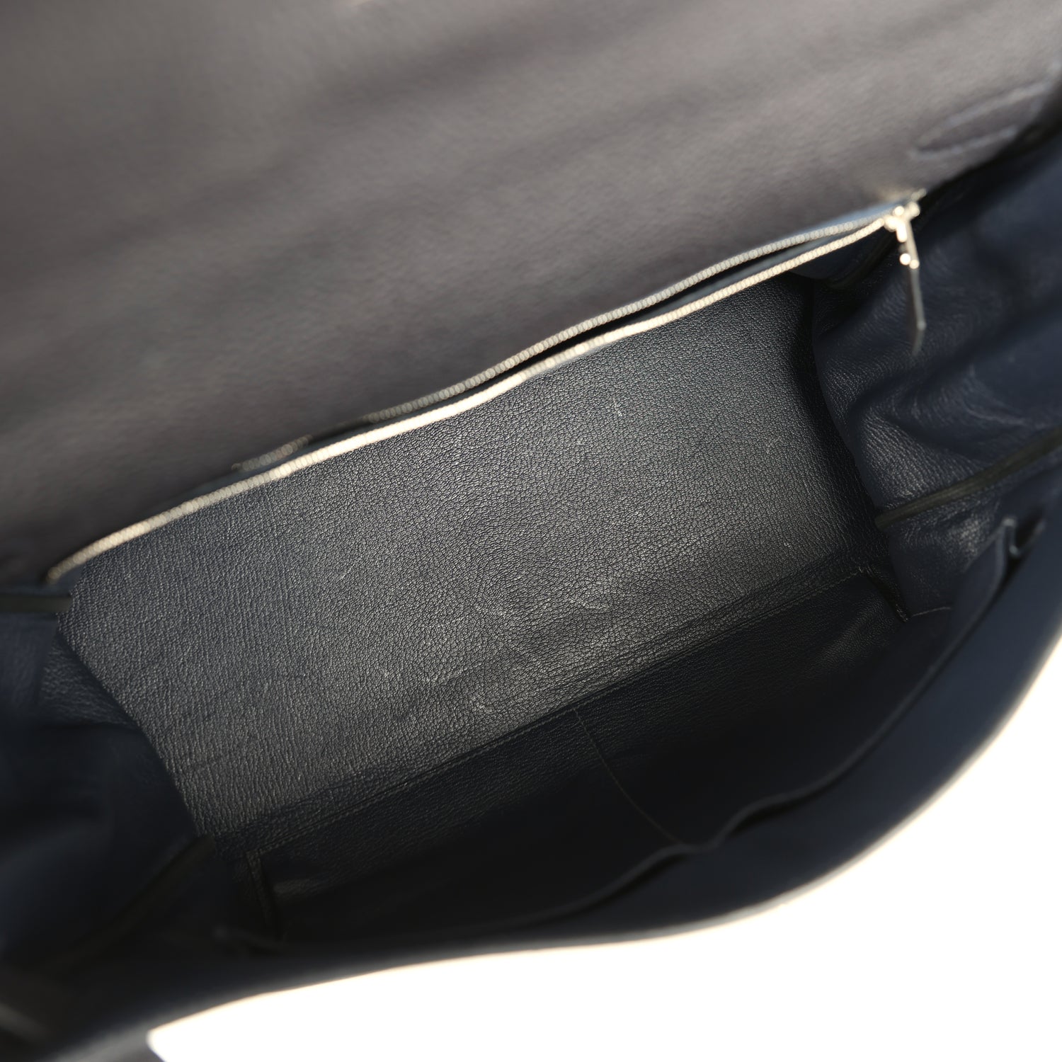 Pre-owned Hermes Kelly Retourne 40 Bleu Indigo Togo Palladium Hardware