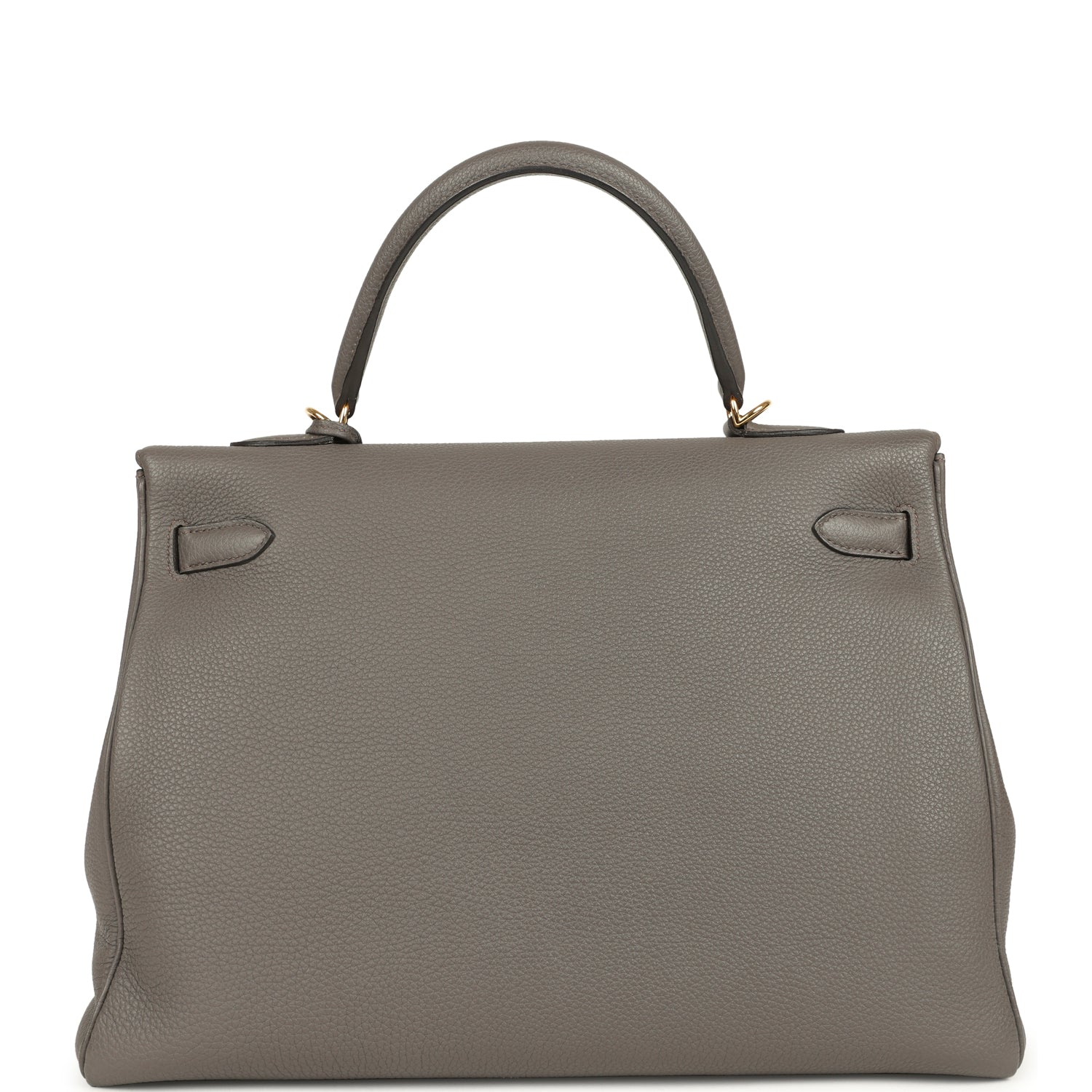 Pre-owned Hermes Kelly Retourne 35 Etain Togo Gold Hardware