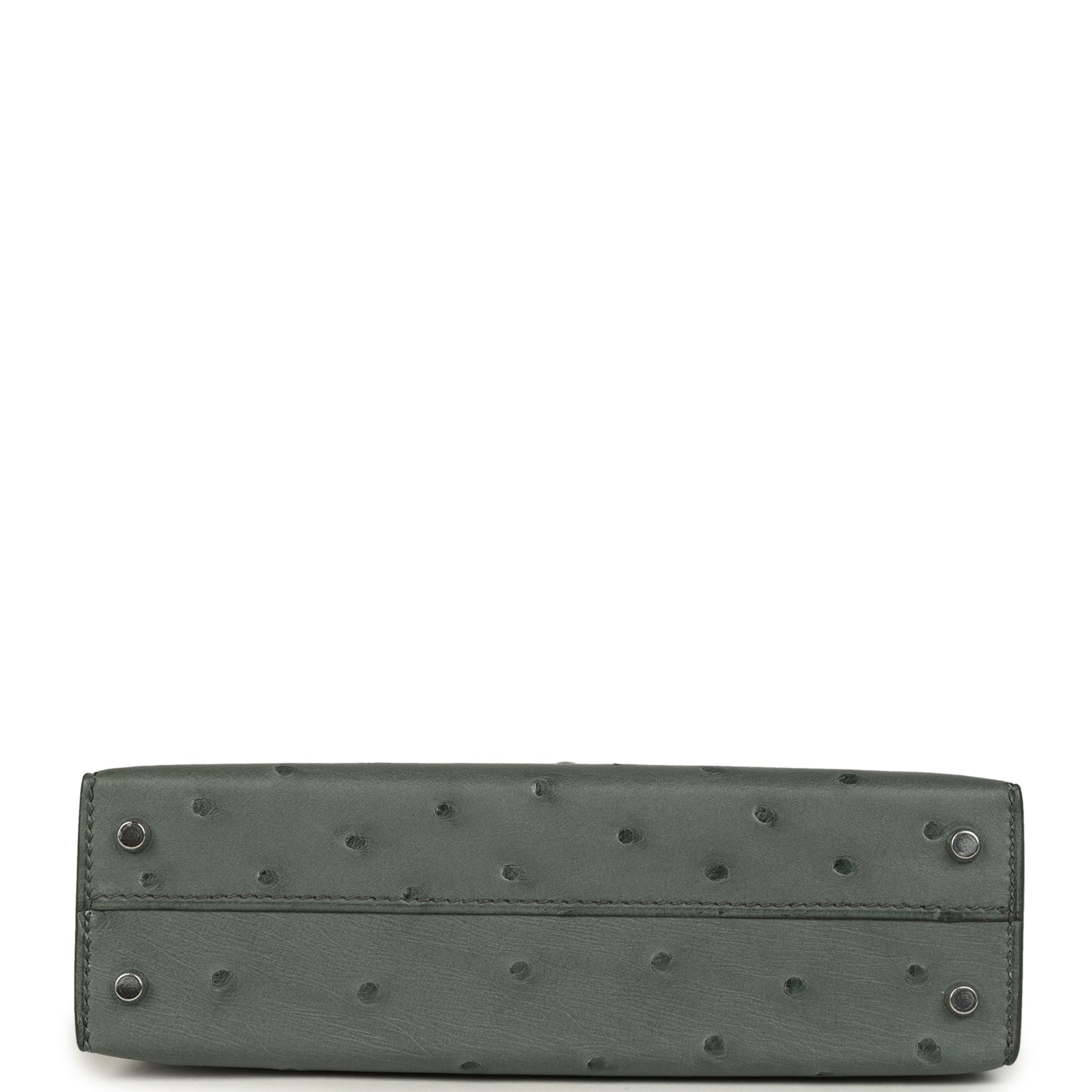 Hermes Kelly Sellier 20 Vert Amande Ostrich Palladium Hardware