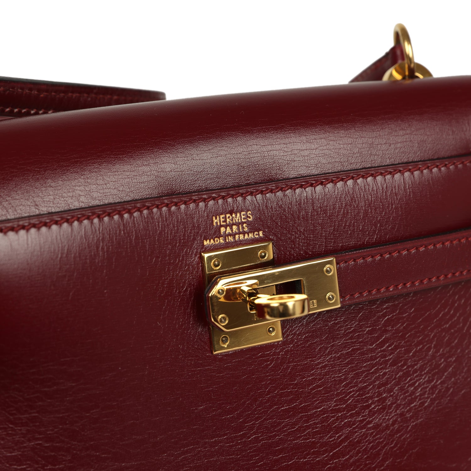 Vintage Hermes Kelly Sellier 20 Rouge H Box Gold Hardware