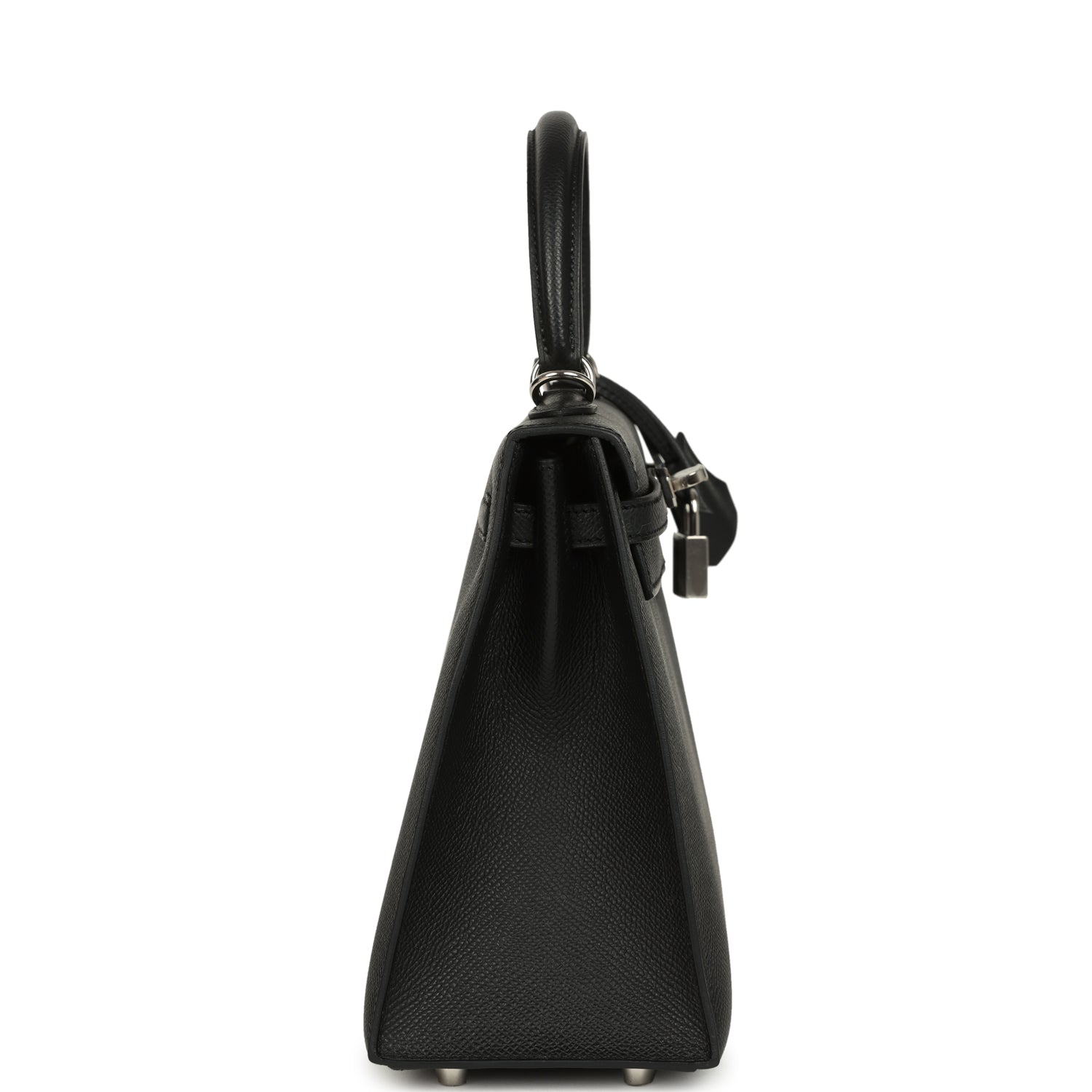 Hermes Kelly Sellier 25 Black Epsom Palladium Hardware