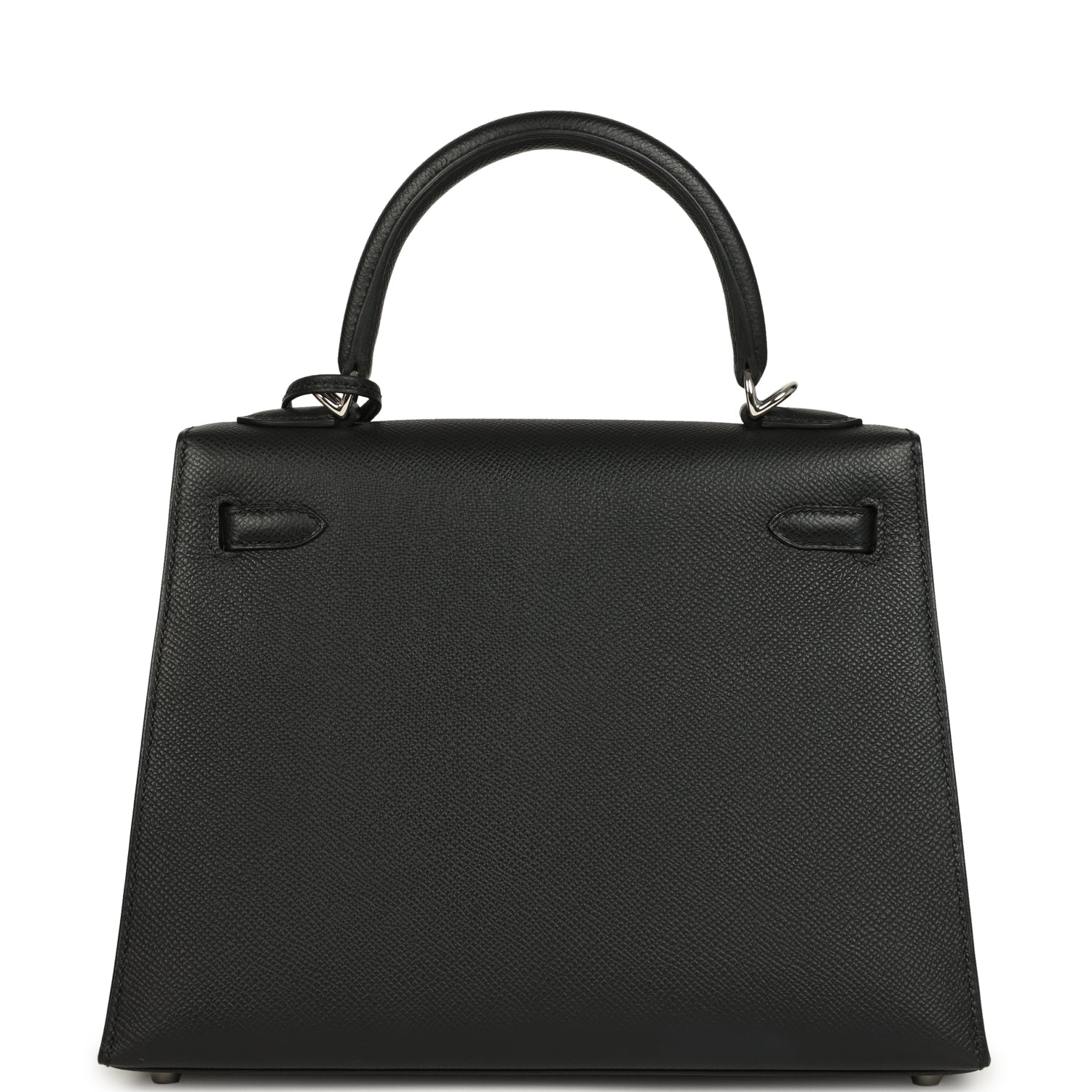 Hermes Kelly Sellier 25 Black Epsom Palladium Hardware