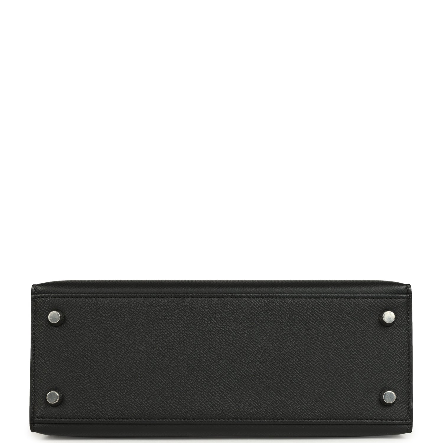 Hermes Kelly Sellier 25 Black Epsom Palladium Hardware