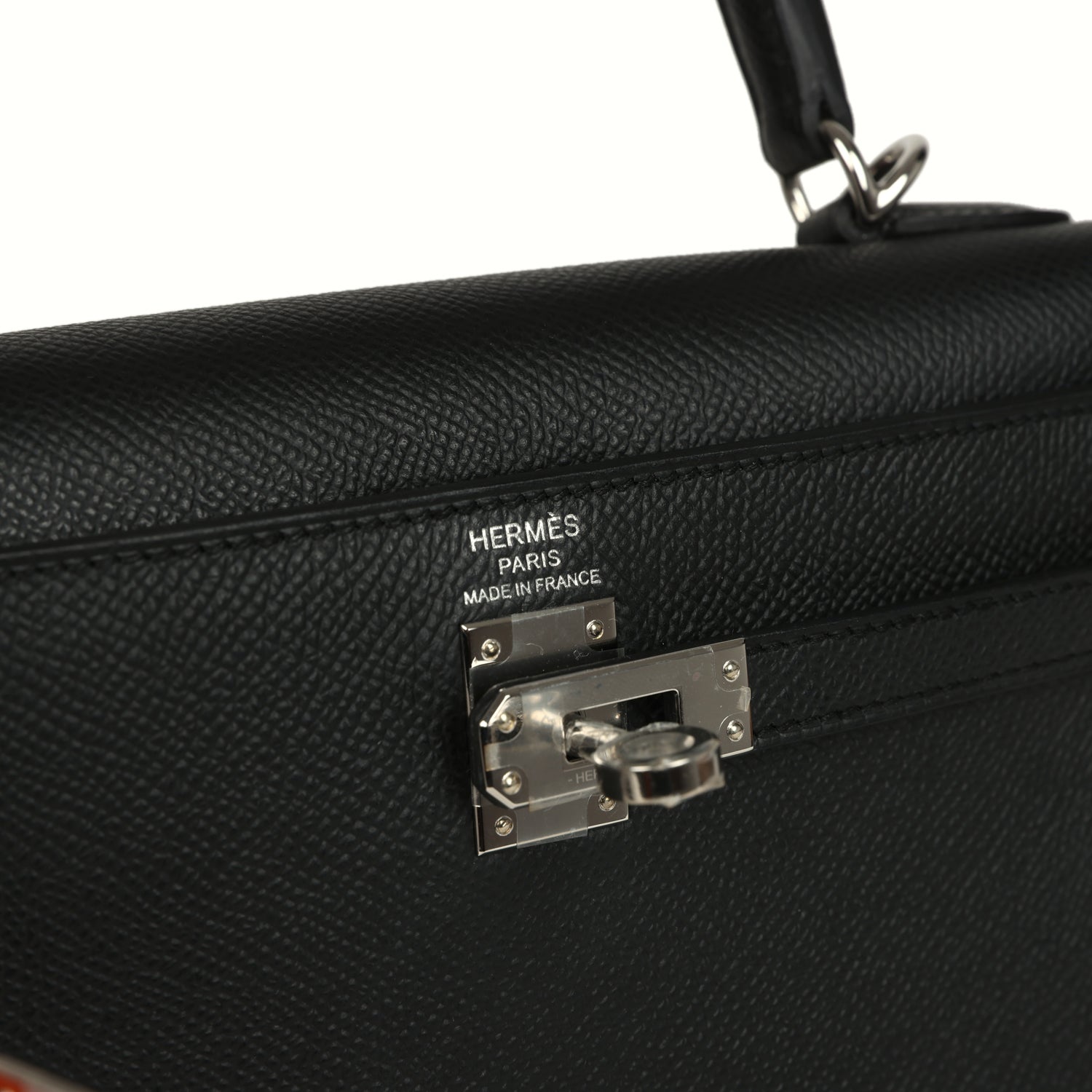 Hermes Kelly Sellier 25 Black Epsom Palladium Hardware