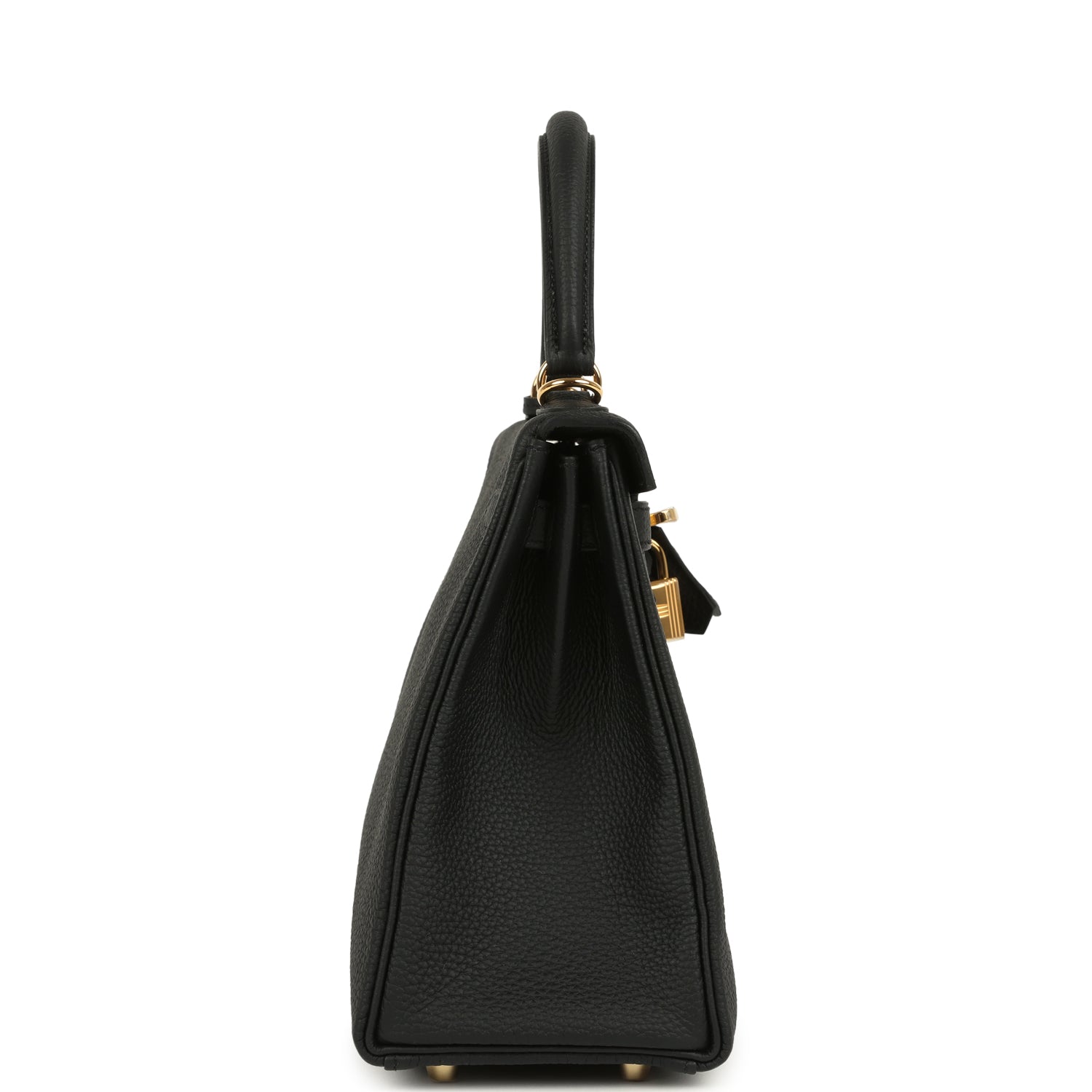 Hermes Kelly Retourne 25 Black Togo Gold Hardware