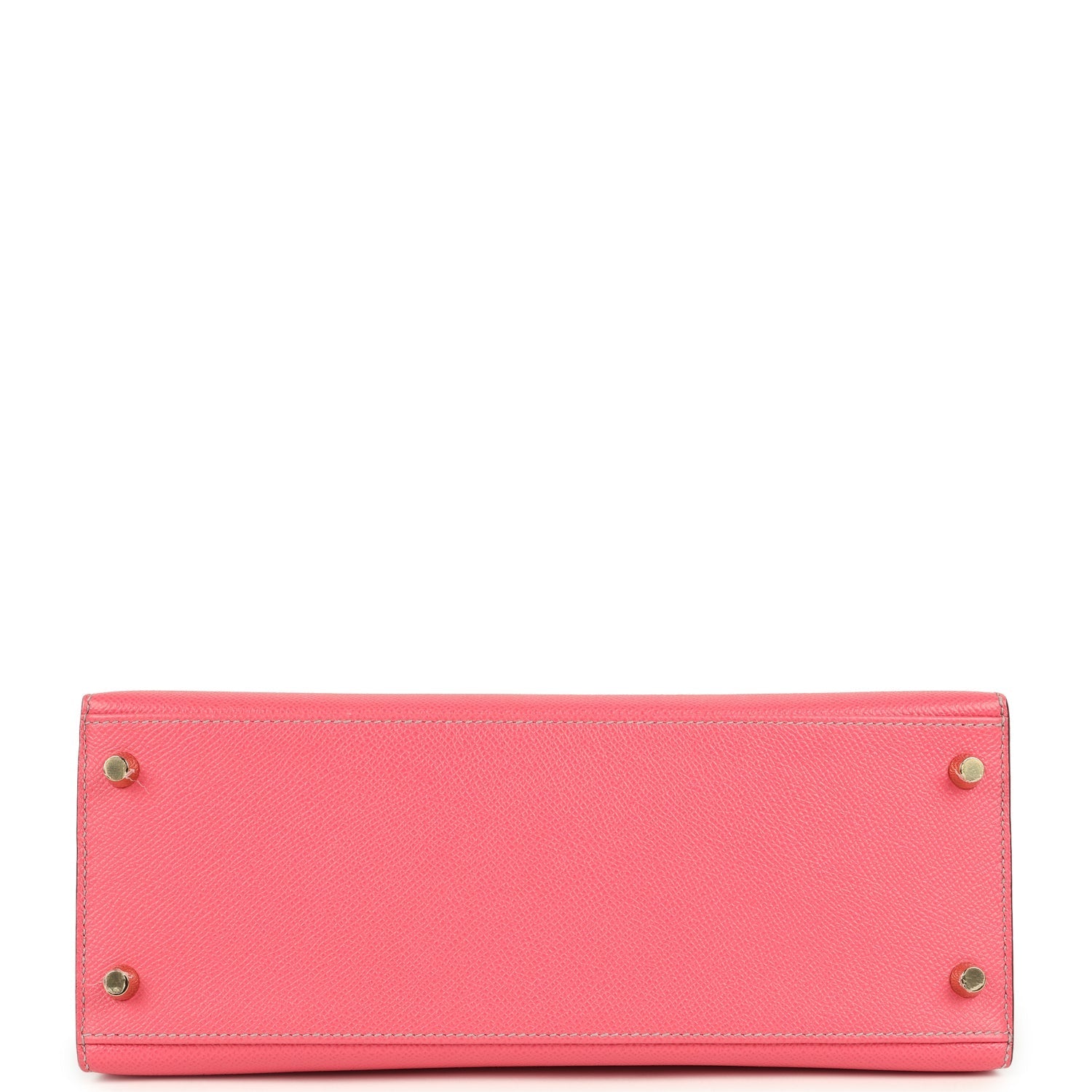 Pre-owned Hermes Special Order (HSS) Kelly Sellier 28 Rose Azalee and Gris Mouette Epsom Brushed Gold Hardware