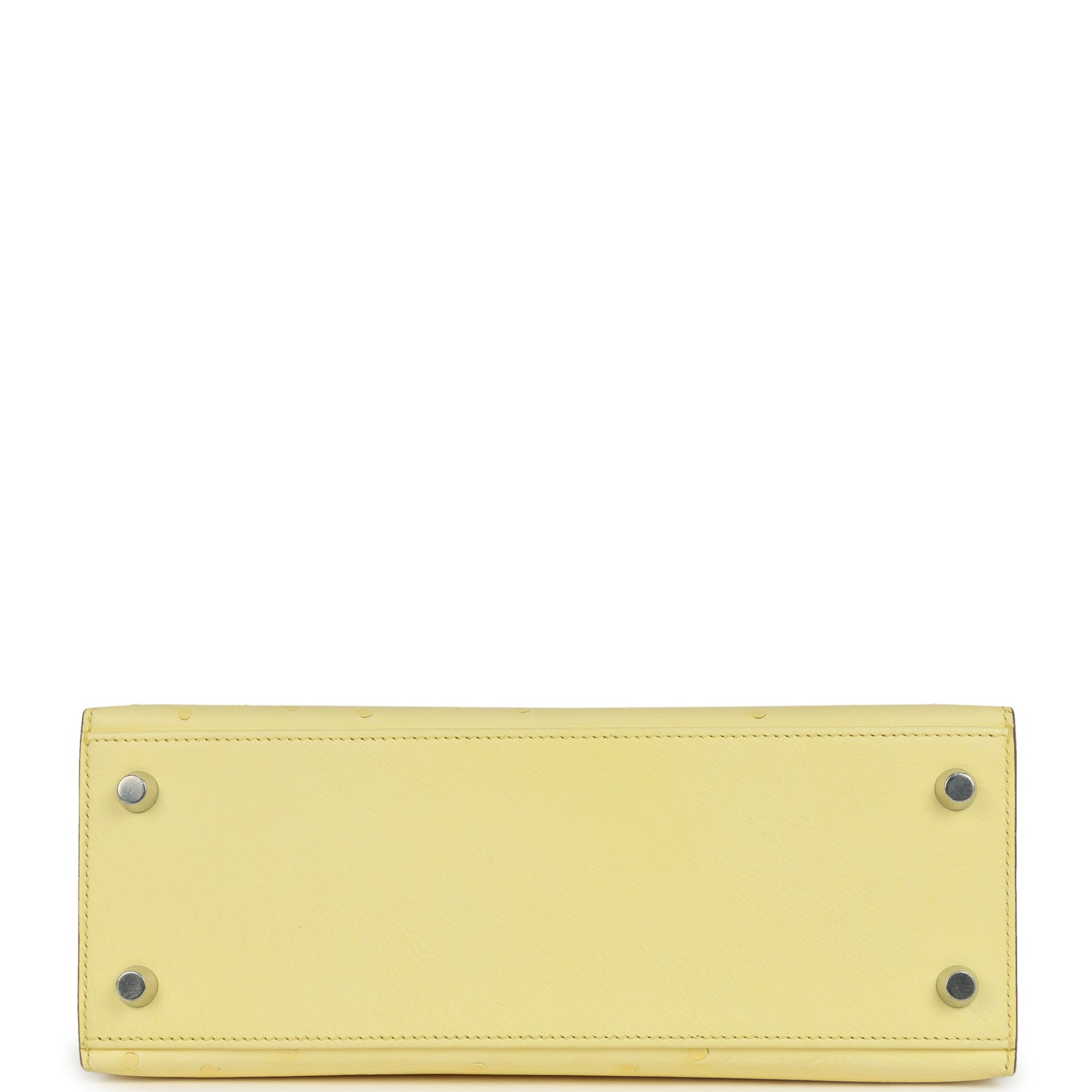 Hermes Kelly Sellier 25 Limoncello Ostrich Palladium Hardware