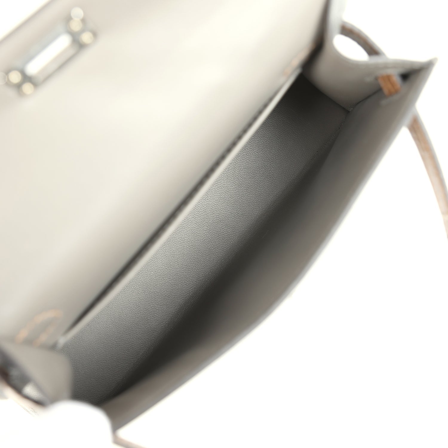 Hermes Kelly Sellier 20 Gris Meyer Madame and Ficelle Shiny Alligator Touch Palladium Hardware