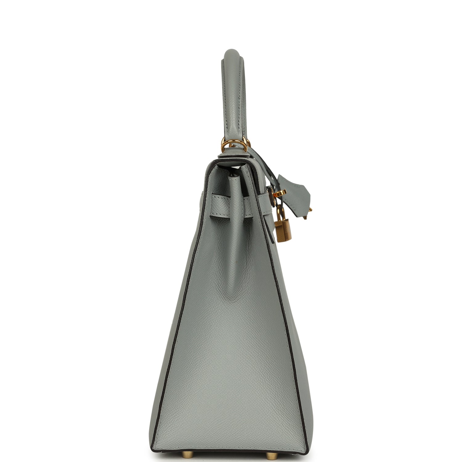 Pre-owned Hermes Kelly Sellier 32 Bleu Glacier Epsom Gold Hardware