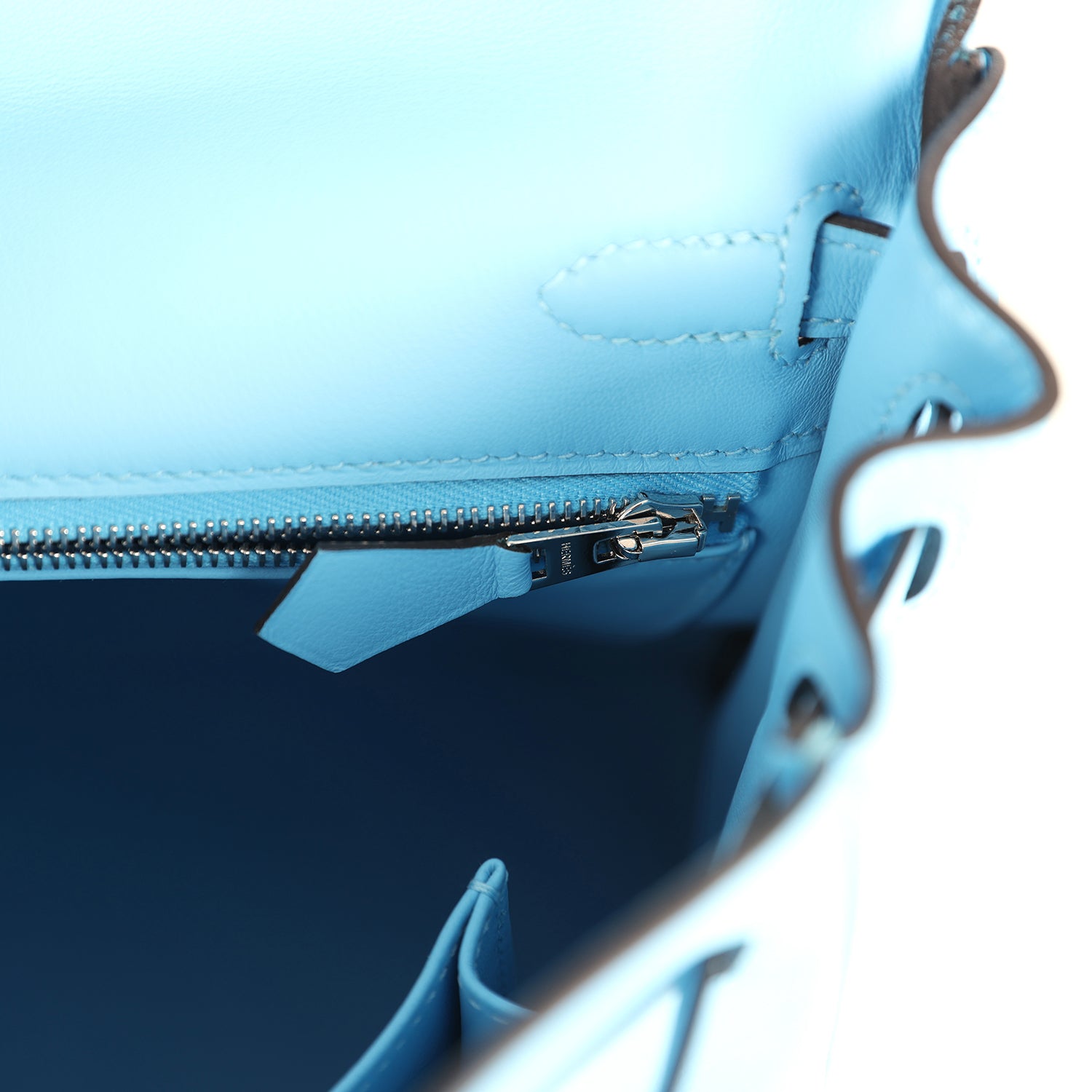 Hermes Kelly Retourne 25 Celeste Swift Palladium Hardware