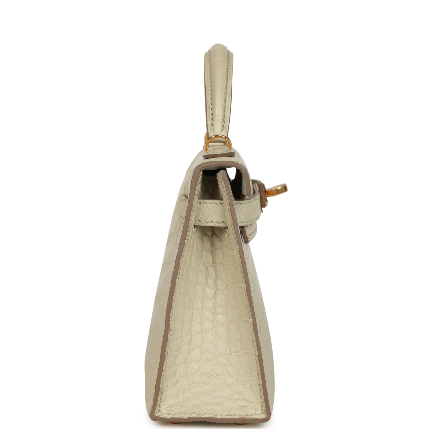 Hermes Kelly Sellier 20 Beton Matte Alligator Gold Hardware