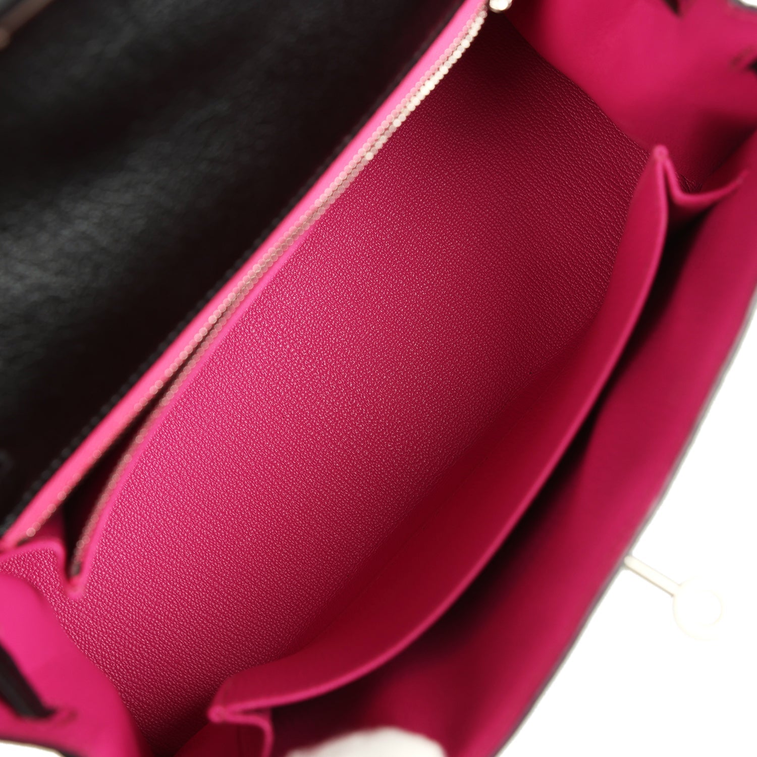 Pre-owned Hermes Special Order (HSS) Kelly Sellier 25 Black Verso Chevre Mysore Brushed Palladium Hardware