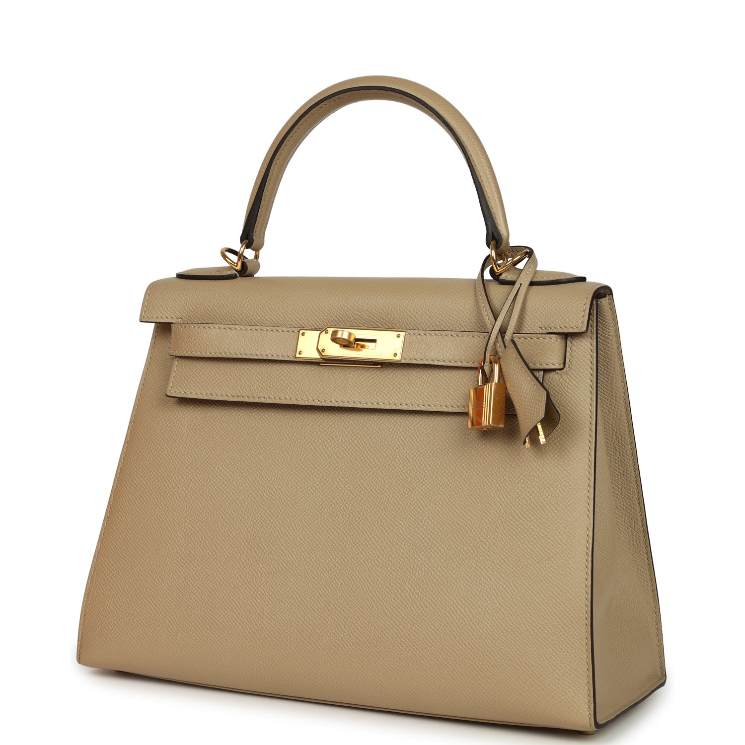 Pre-owned Hermes Kelly Sellier 28 Trench Epsom Gold Hardware