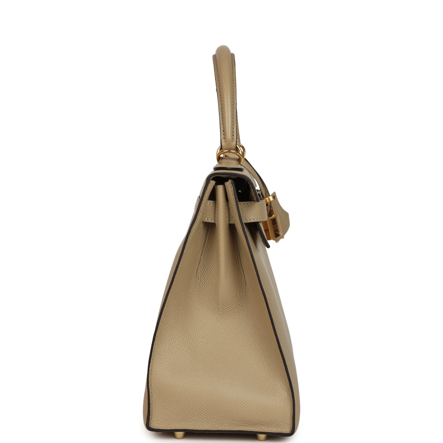 Pre-owned Hermes Kelly Sellier 28 Trench Epsom Gold Hardware