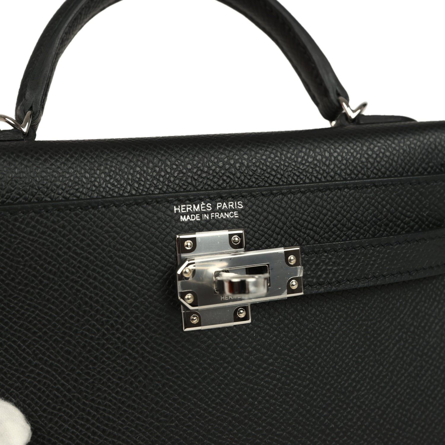 Hermes Kelly Sellier 20 Black Epsom Palladium Hardware