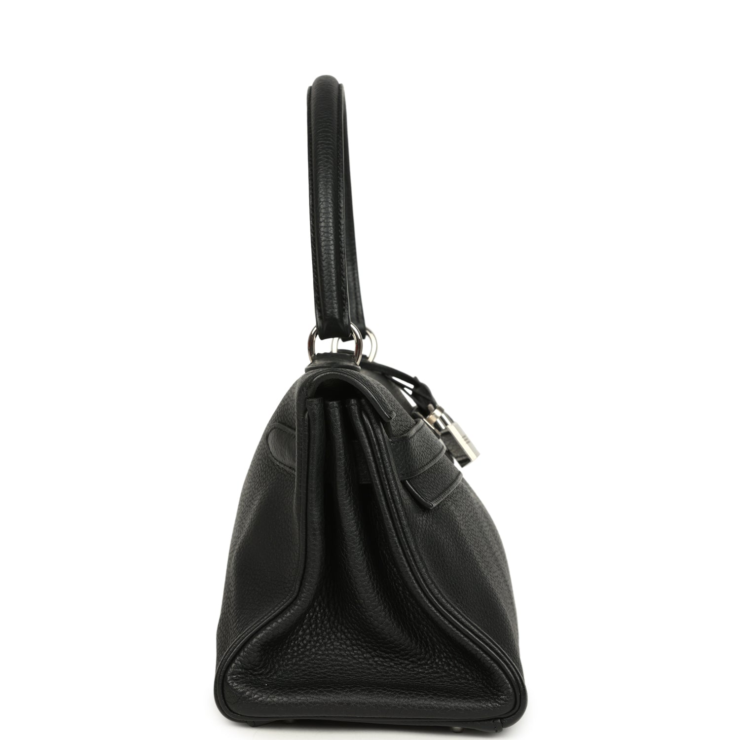 Vintage Hermes Shoulder Kelly 42 JPG Black Clemence Palladium Hardware