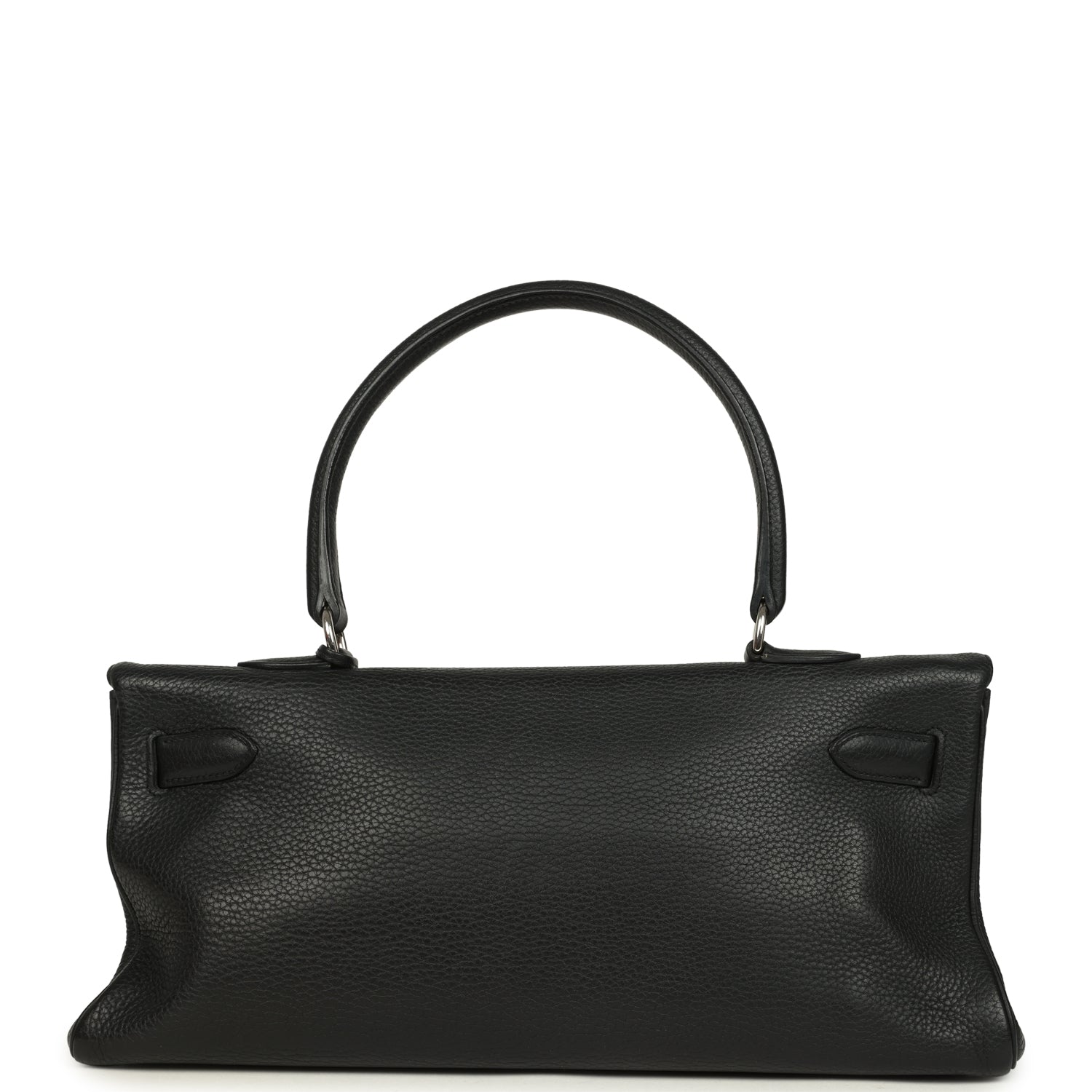 Vintage Hermes Shoulder Kelly 42 JPG Black Clemence Palladium Hardware