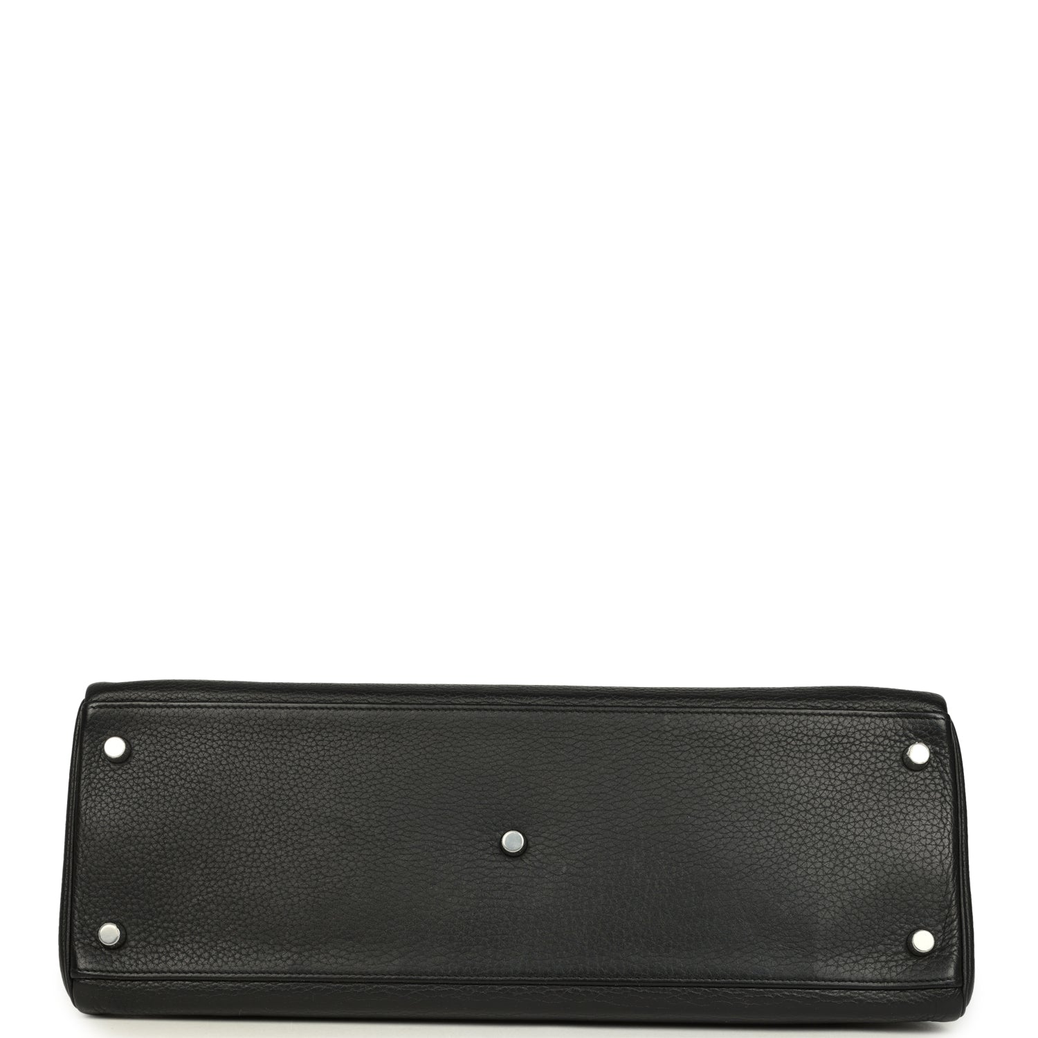 Vintage Hermes Shoulder Kelly 42 JPG Black Clemence Palladium Hardware