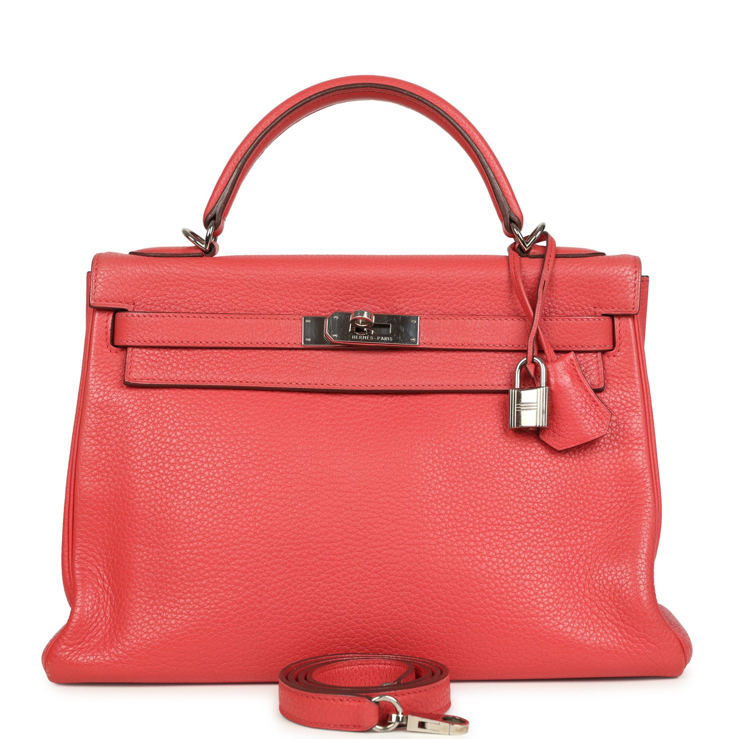 Pre-owned Hermes Kelly Retourne 32 Bougainvillea Clemence Gold Hardware
