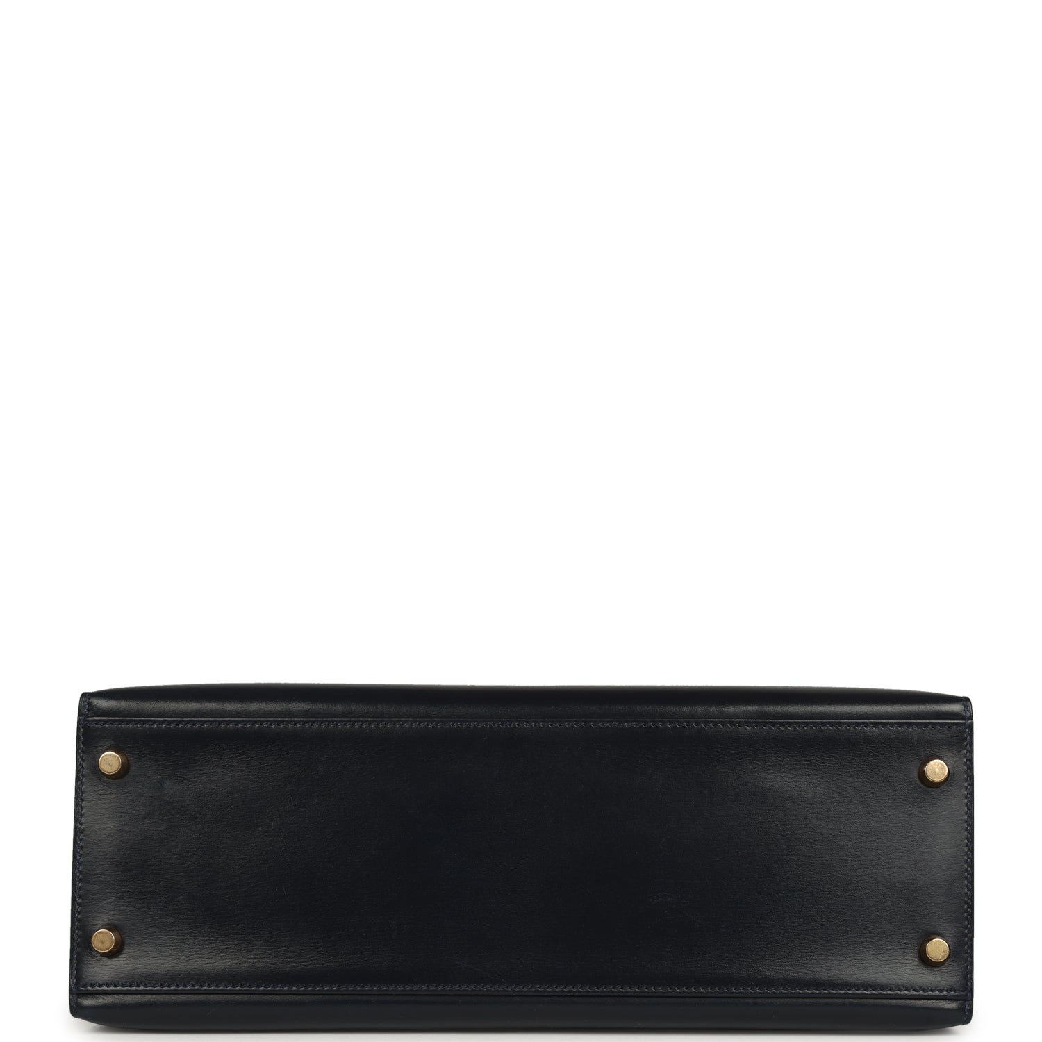 Vintage Hermes Kelly Sellier 32 Bleu Marine Box Gold Hardware