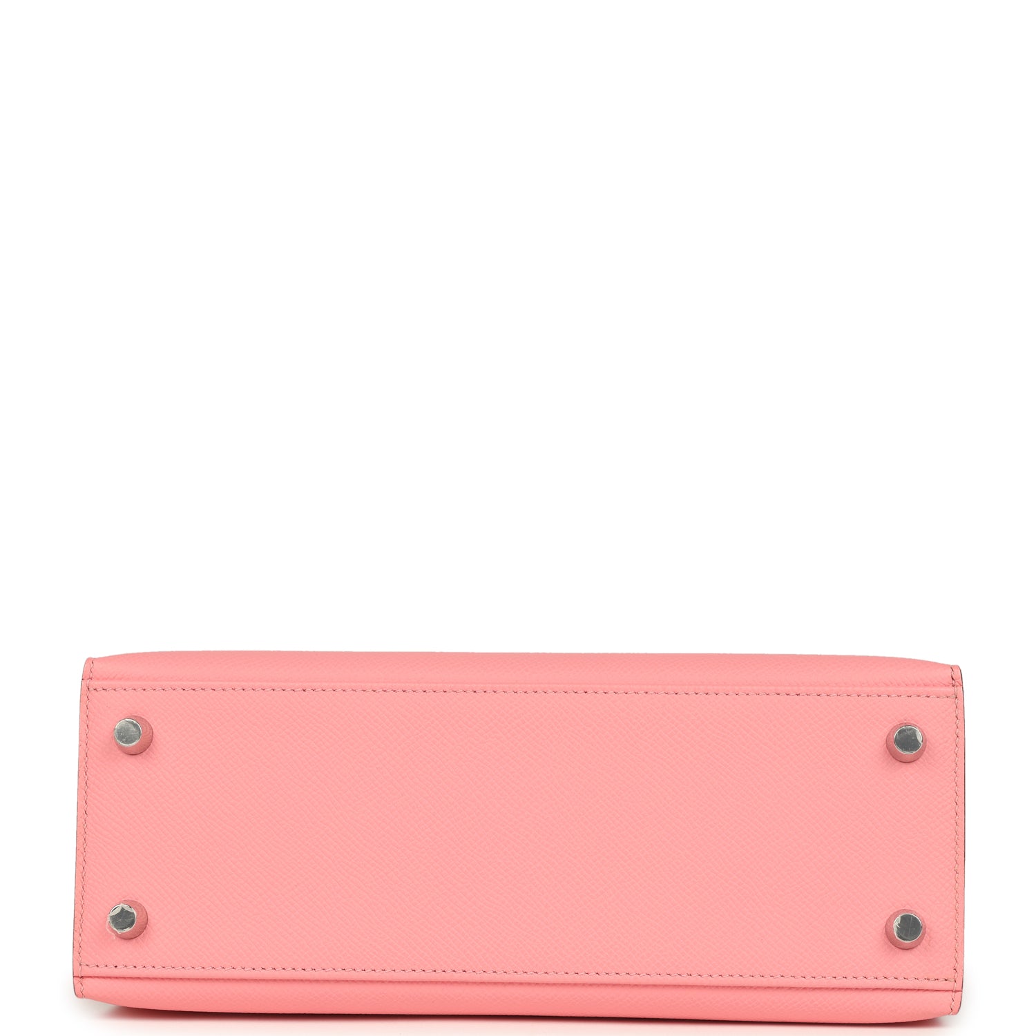 Pre-owned Hermes Kelly Sellier 25 Rose Confetti Epsom Palladium Hardware