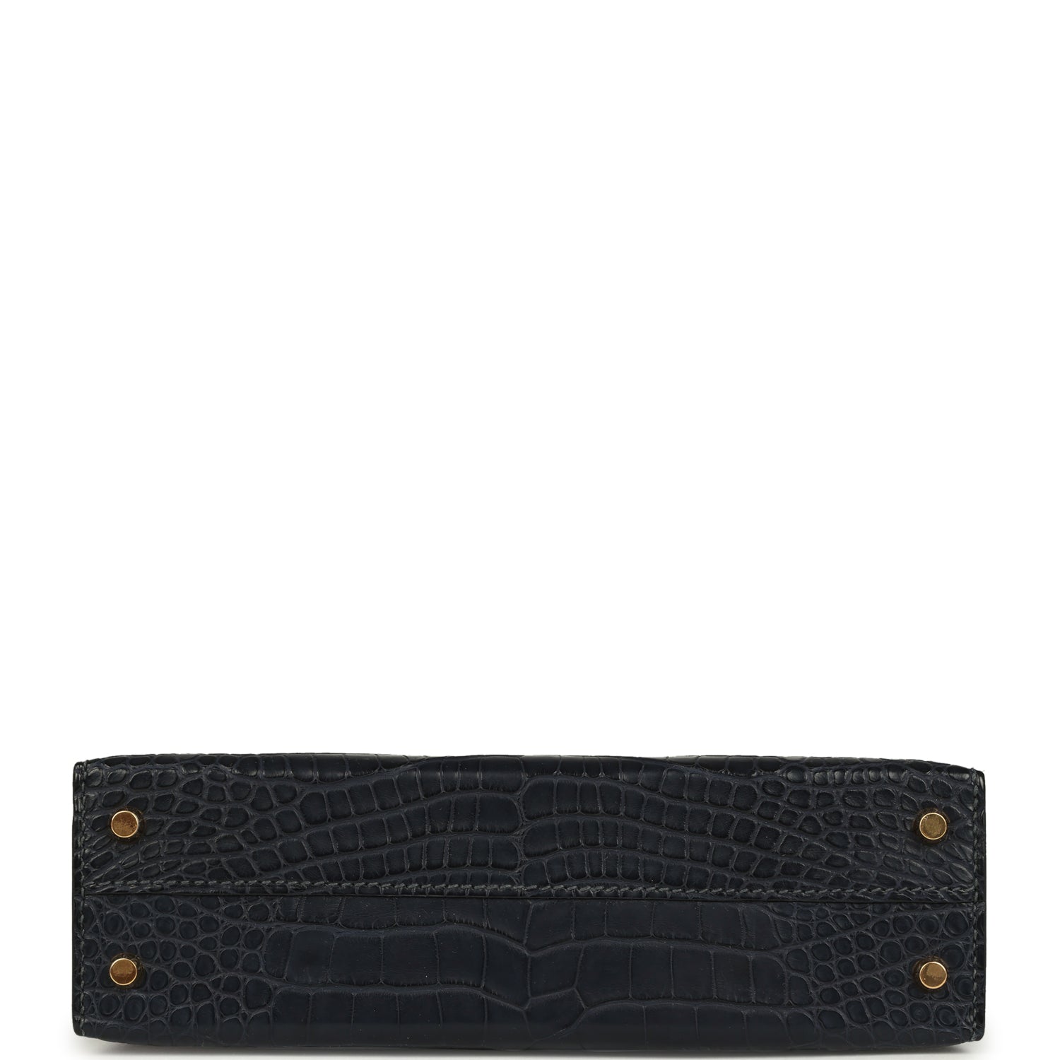 Hermes Kelly Sellier 20 Bleu Nuit Matte Alligator Gold Hardware