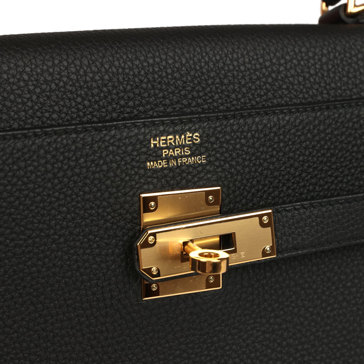 Pre-owned Hermes Kelly Retourne 35 Black Togo Gold Hardware