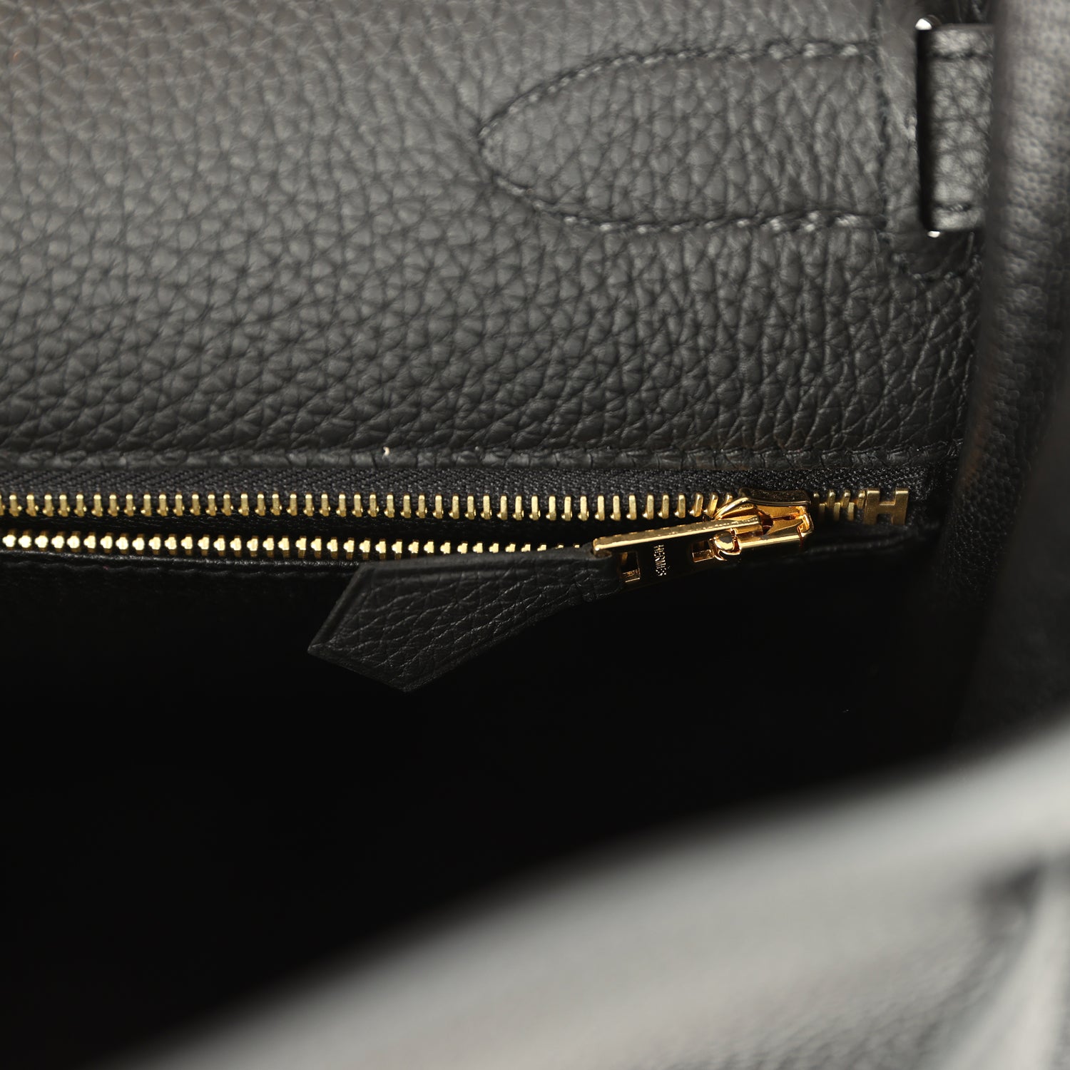 Pre-owned Hermes Kelly Retourne 35 Black Togo Gold Hardware