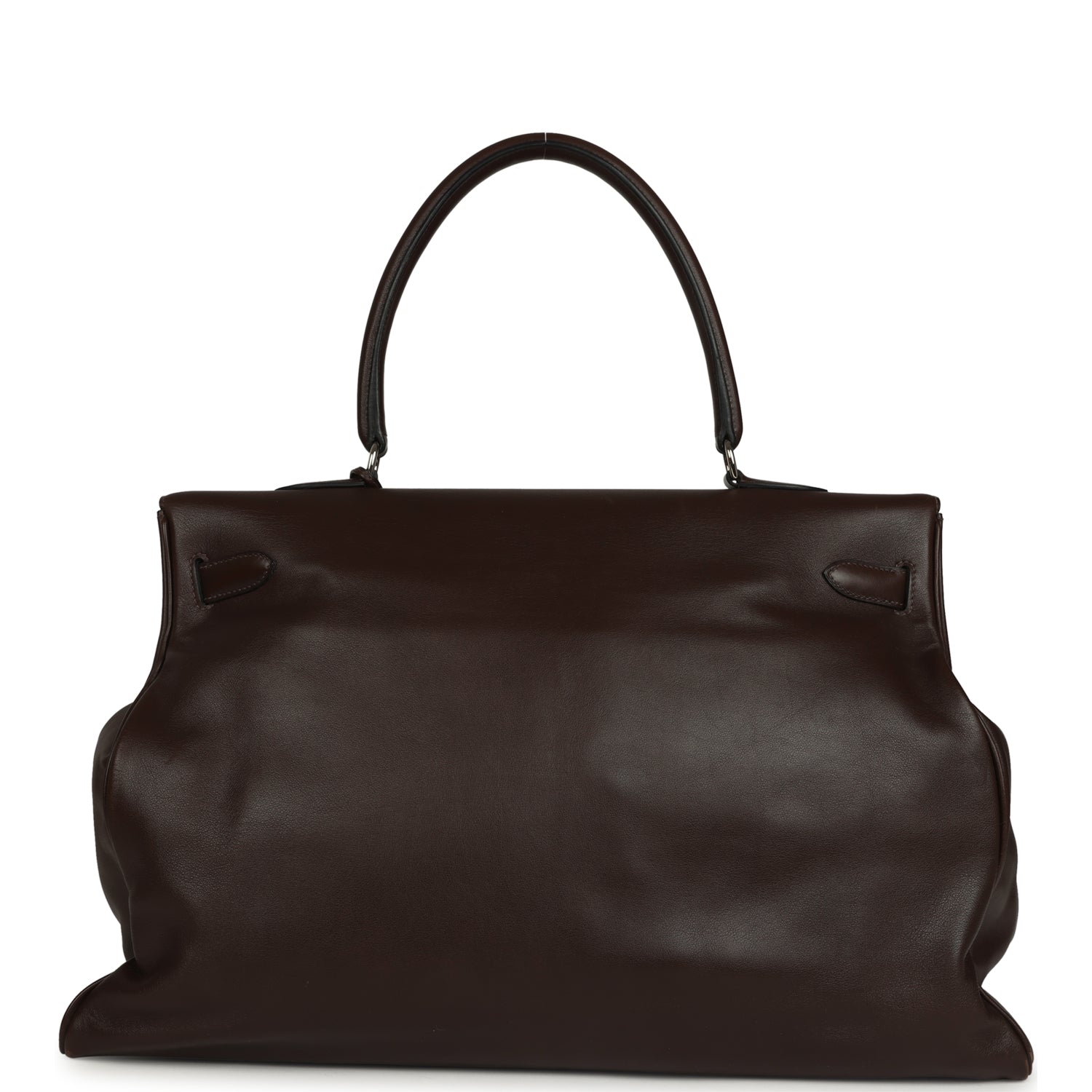 Pre-owned Hermes Kelly Relax 50 Ebene Sikkim Palladium Hardware