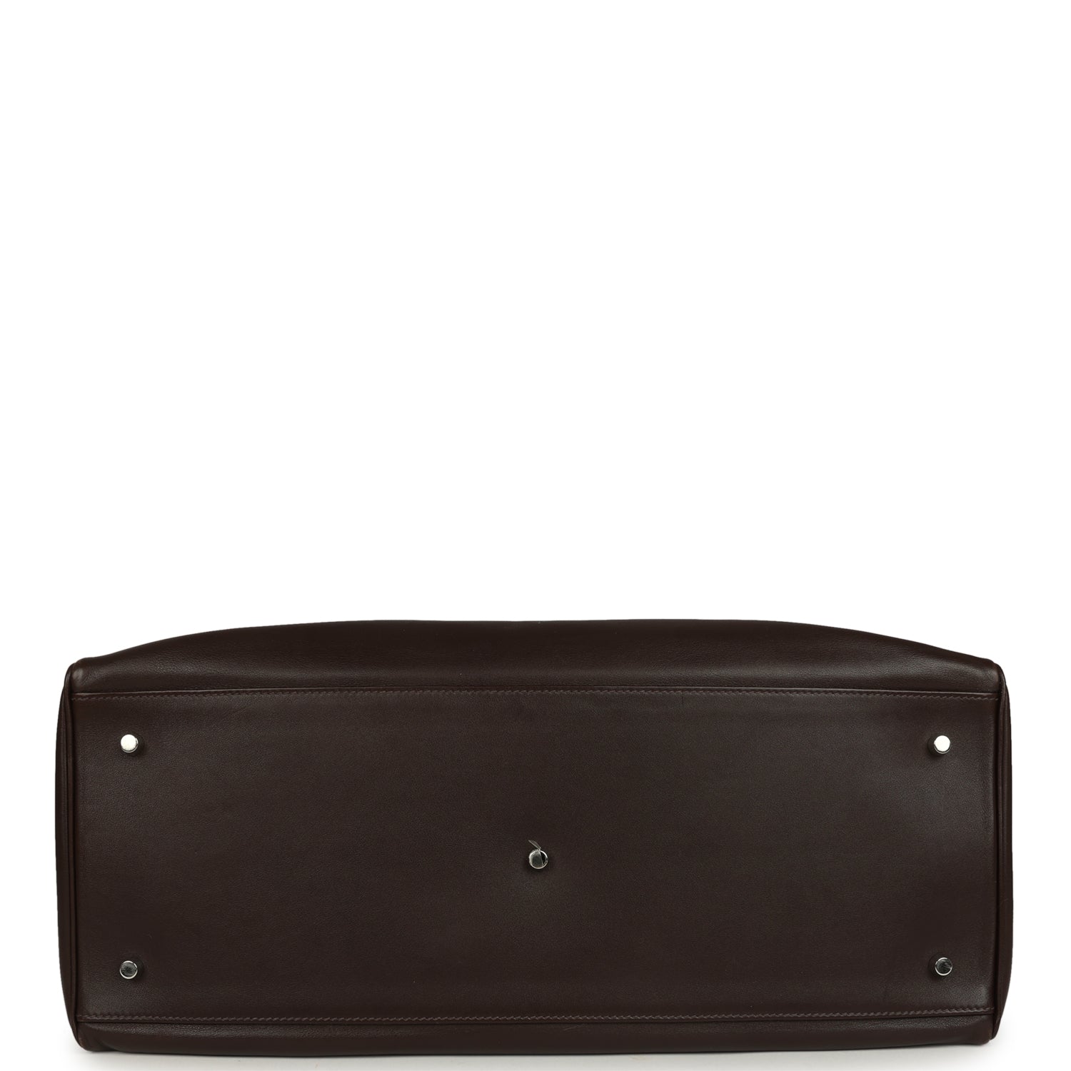 Pre-owned Hermes Kelly Relax 50 Ebene Sikkim Palladium Hardware